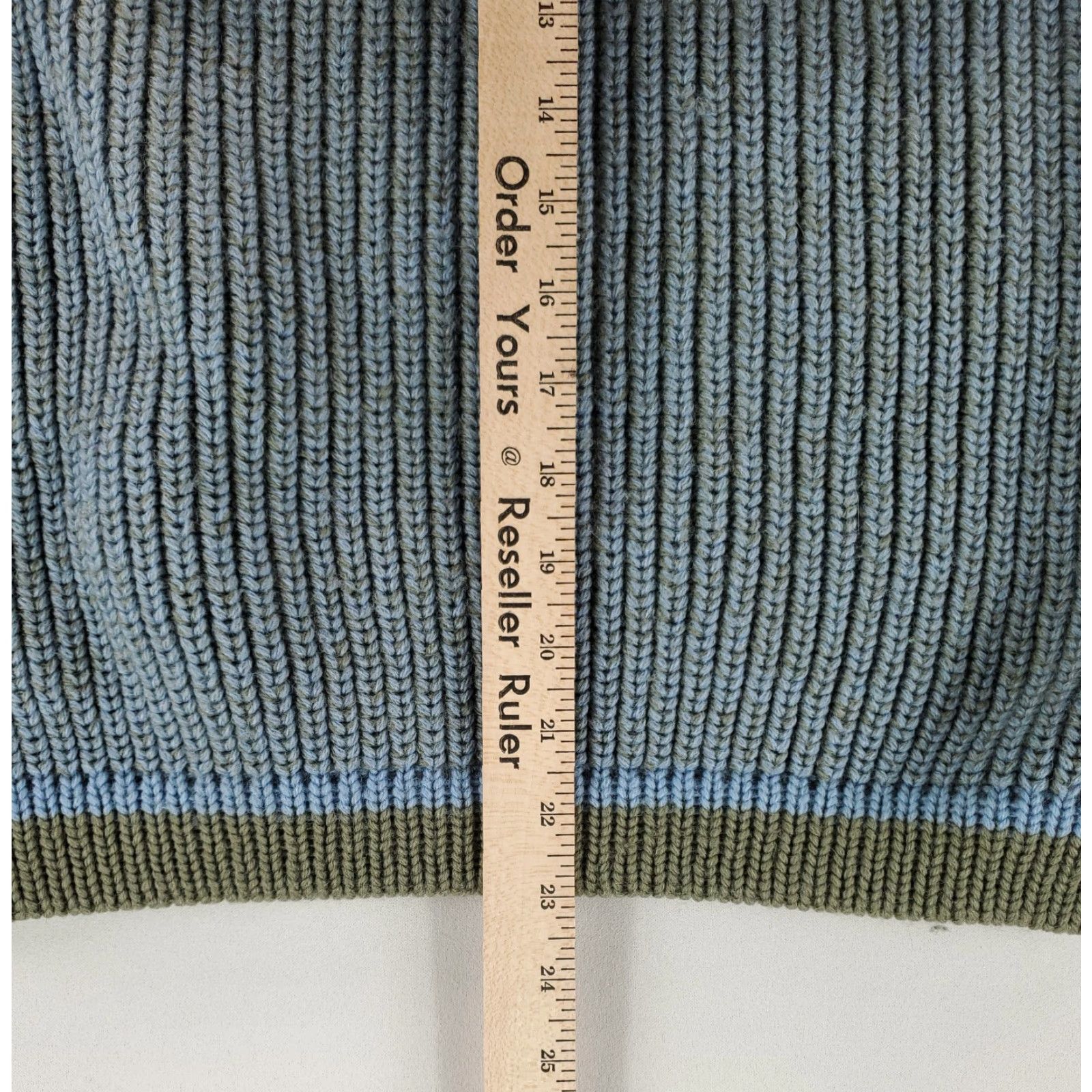 Vintage VINTAGE VTG Sweater Scotland 100% Wool 50s 60s Blue Green Ribbed Stockinette Mens L Blue Stockinette Pullover Men Size US L / EU 52-54 / 3 - 6 Thumbnail