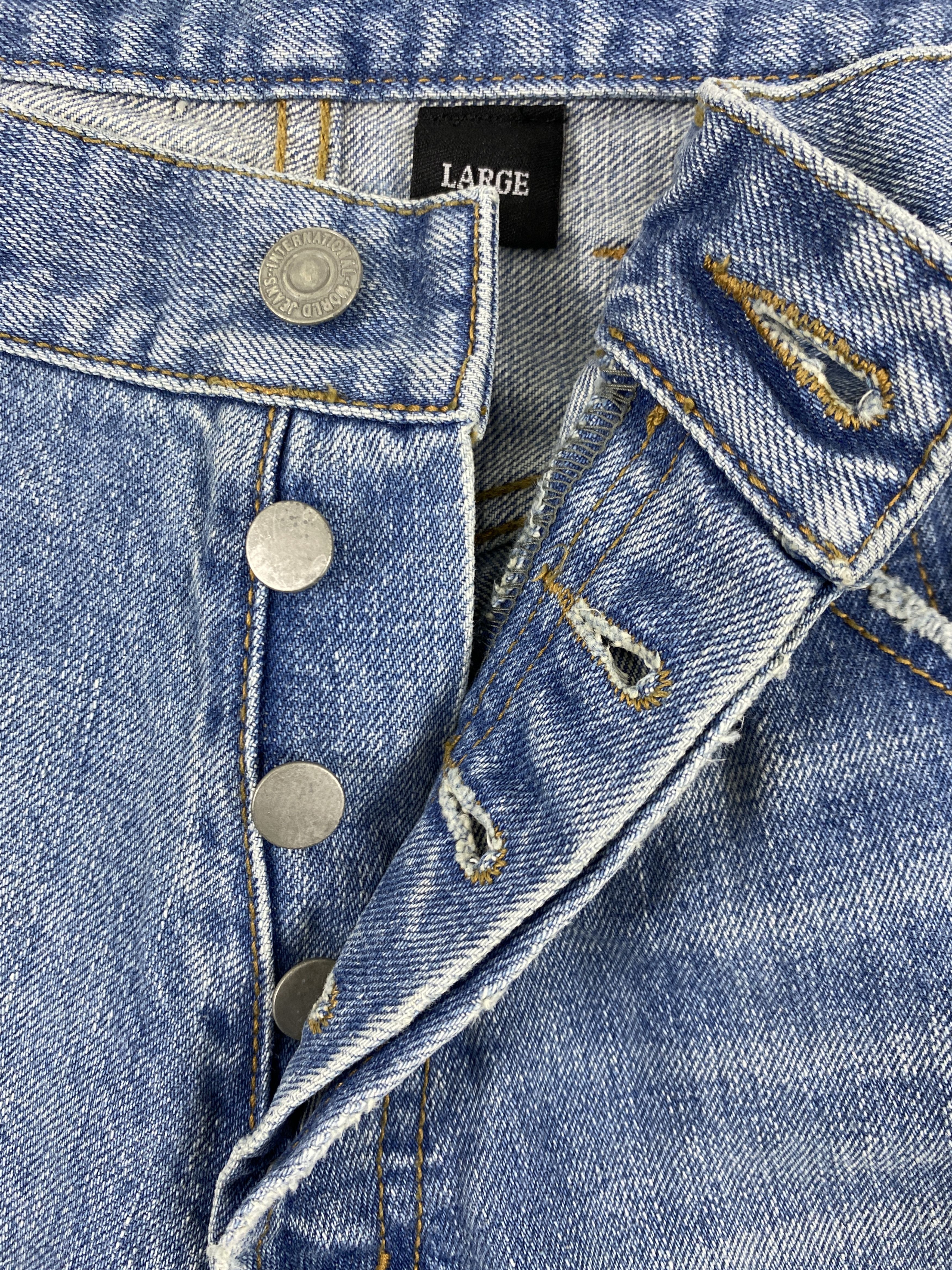 Japanese Brand Distressed Blue Vintage Desteny Jeans 34x32 Denim- JN3566 Size US 34 / EU 50 - 6 Thumbnail