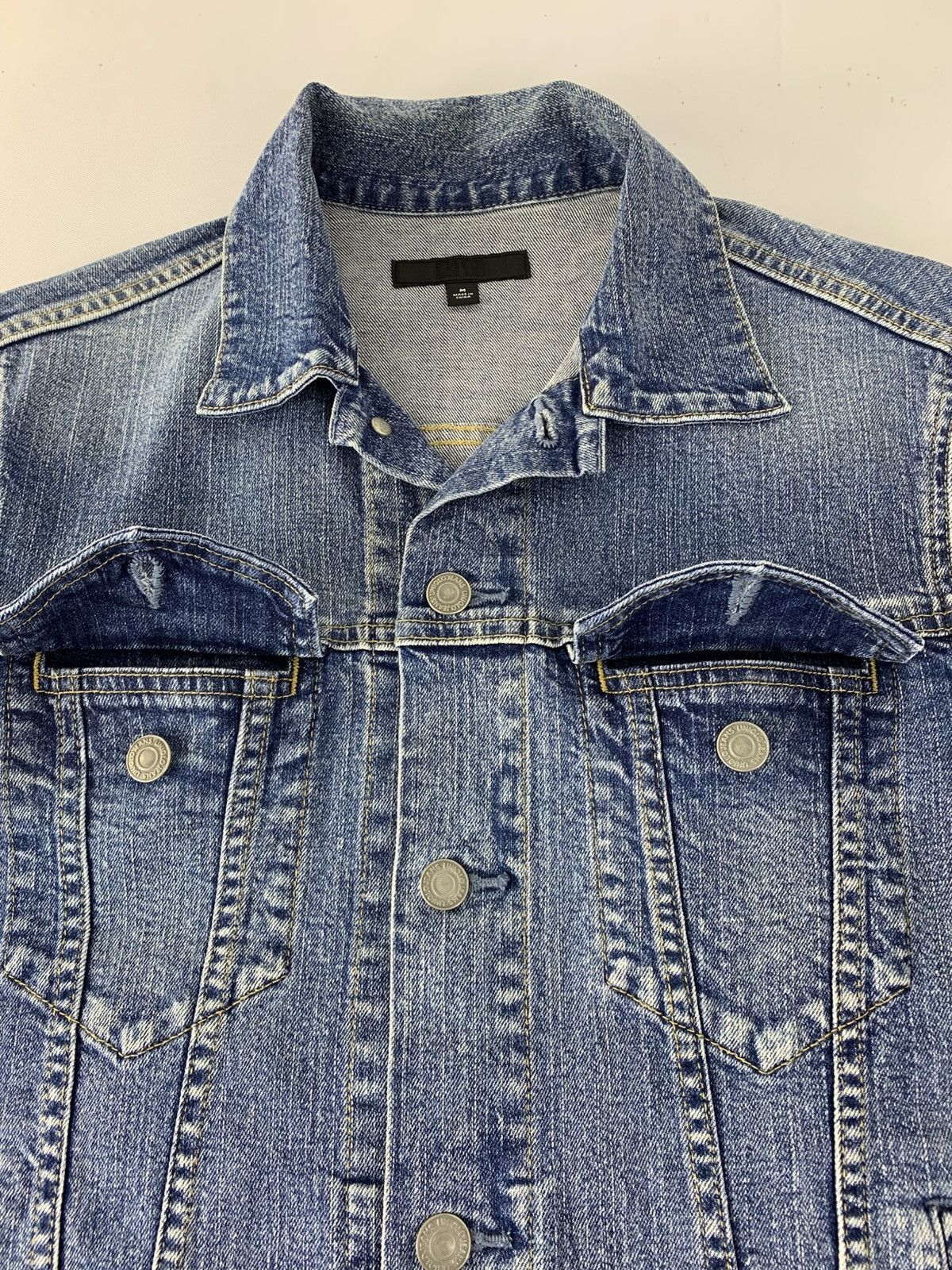 Uniqlo Indigo Denim Jacket Double Pocket Western Style Size M / US 6-8 / IT 42-44 - 3 Thumbnail