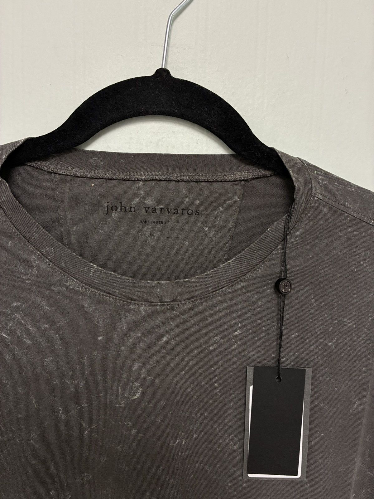 John Varvatos Grey Abstract Marble Cotton tee Size large Size US L / EU 52-54 / 3 - 2 Thumbnail
