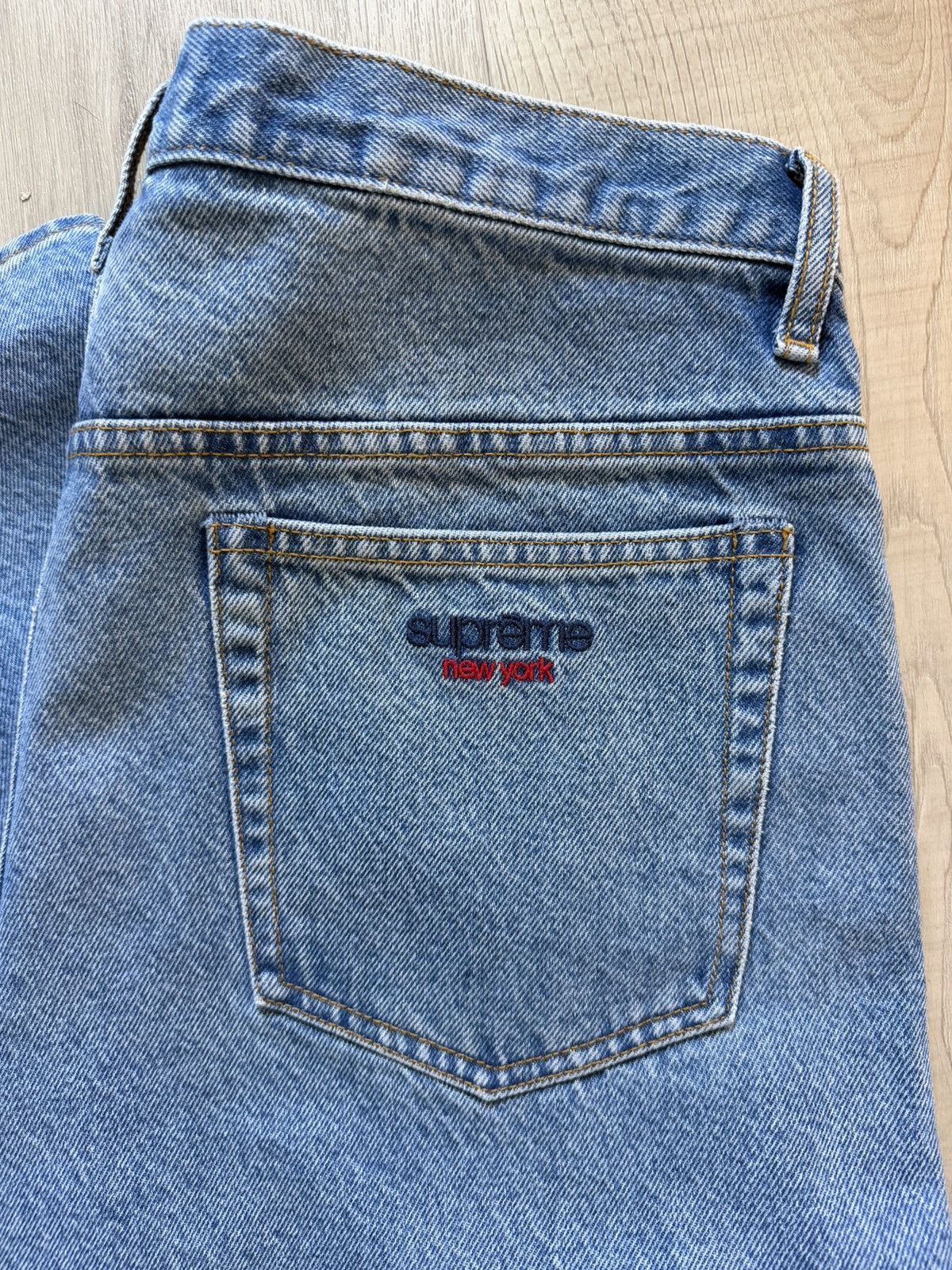 Supreme Baggy Jean Washed Indigo (32) | Grailed