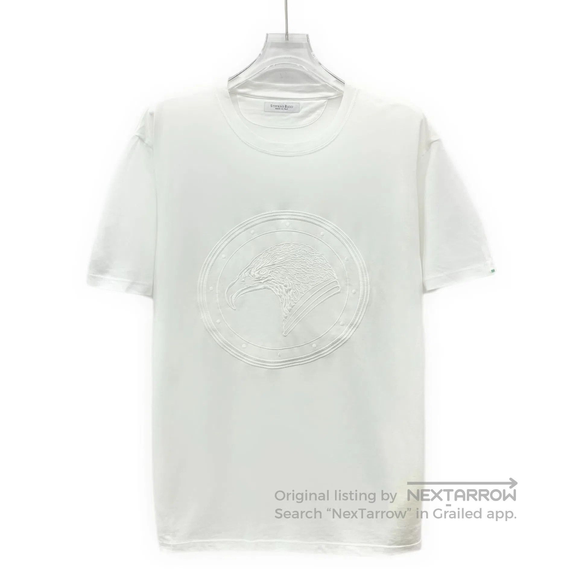 Stefano Ricci Stefano Ricci White Eagle Head Embroidery Cotton Round Nec Size US L / EU 52-54 / 3 - 1 Thumbnail