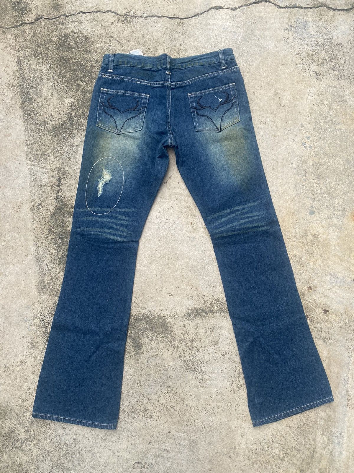 If Six Was Nine × Japanese Brand Flare Jeans Dal Fellow Distressed Patch work Size US 31 - 16 Thumbnail