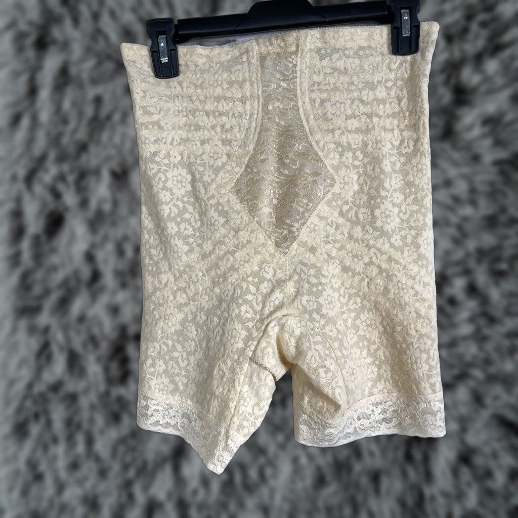 VINTAGE Rago Girdle Shaper Shorts Beige XXL/34 1980s Slimming Lingerie Womens