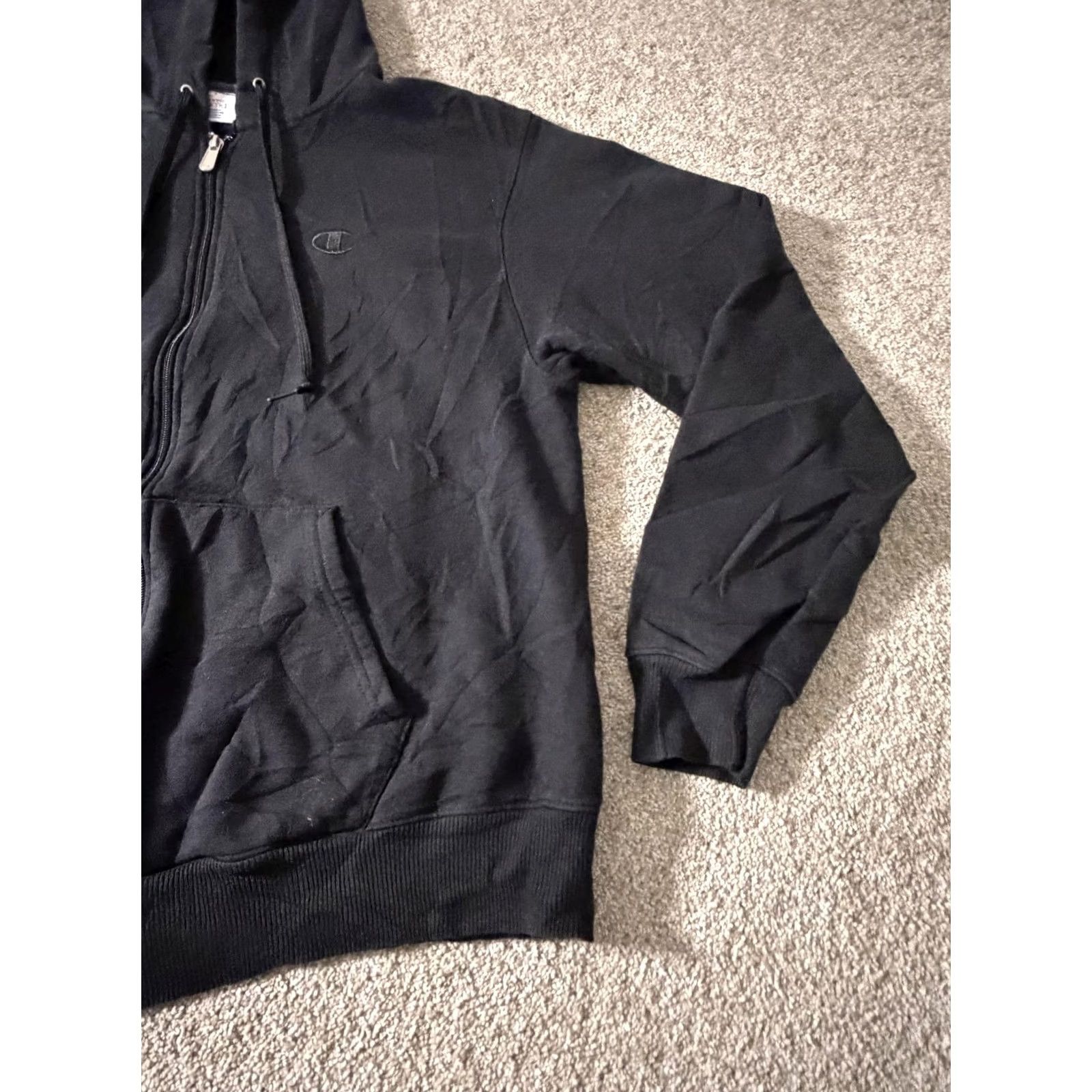 Champion Champion Hoodie Mens M Black Full Zip Eco Authentic Fleece Logo Sweatshirt Size US M / EU 48-50 / 2 - 4 Thumbnail