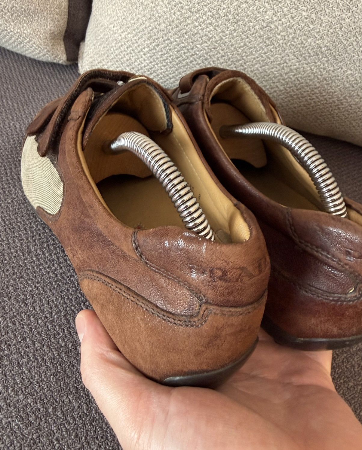 Prada Prada Velcro Vintage Leather Men’s Brown Shoes Size 8 Size US 8 / EU 41 - 10 Thumbnail