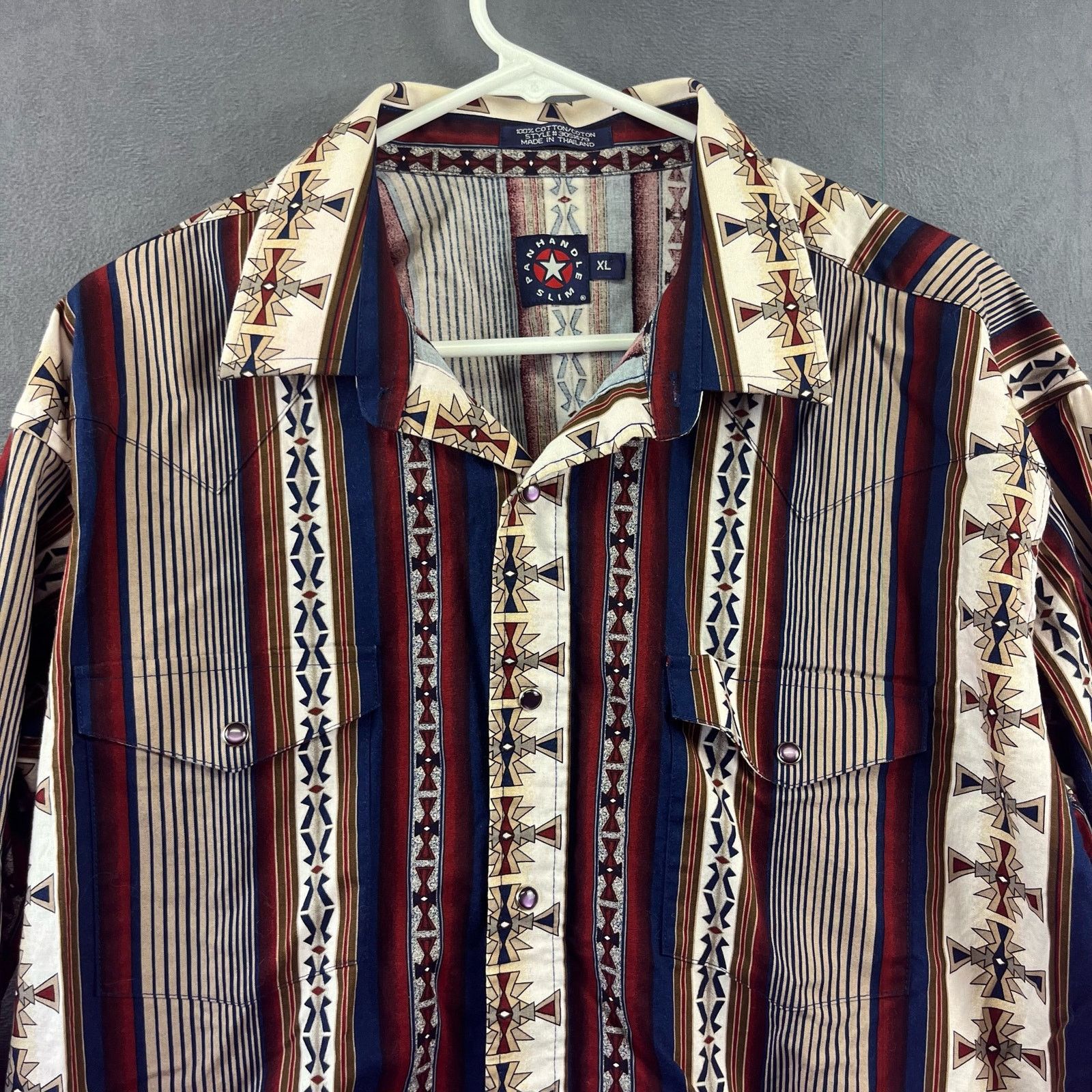 Panhandle Slim Vintage 90's Panhandle Slim Pearl Snap Shirt XL Fair Isle Size US XL / EU 56 / 4 - 7 Thumbnail