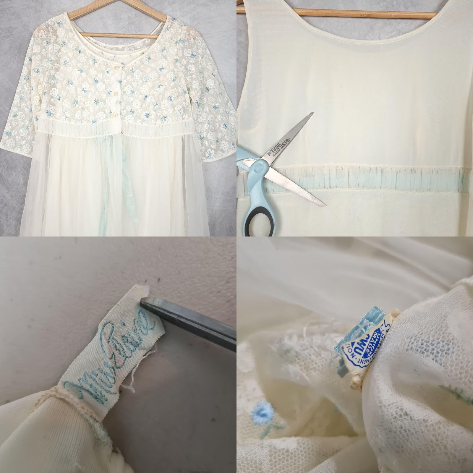 Vintage VINTAGE Miss Elaine White Chemise Robe & Gown Set Womens M Size ONE SIZE - 11 Thumbnail