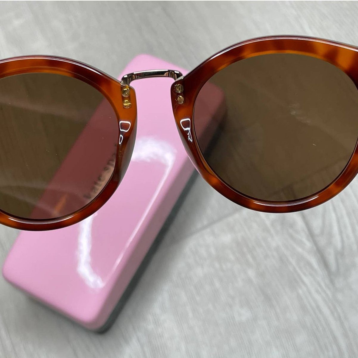 Kate Spade Kate Spade 50MM DARK HAVANA Brown Round Sunglasses Size ONE SIZE - 5 Thumbnail