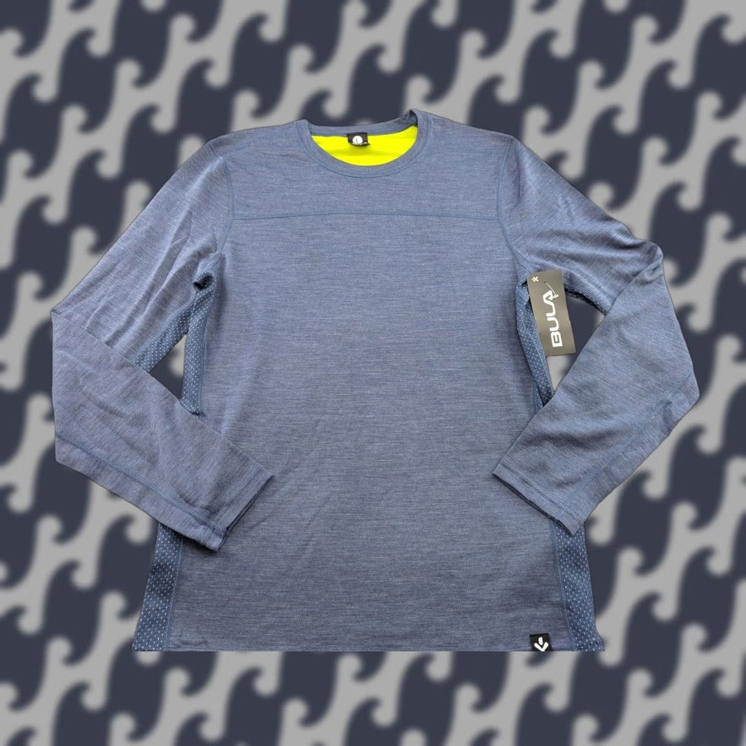 Vintage BULA Base Layer Shirt Womens Large Blue Wool Blend Outdoor Ski Hiking Thermal Shirt Size L / US 10 / IT 46 - 1 Thumbnail