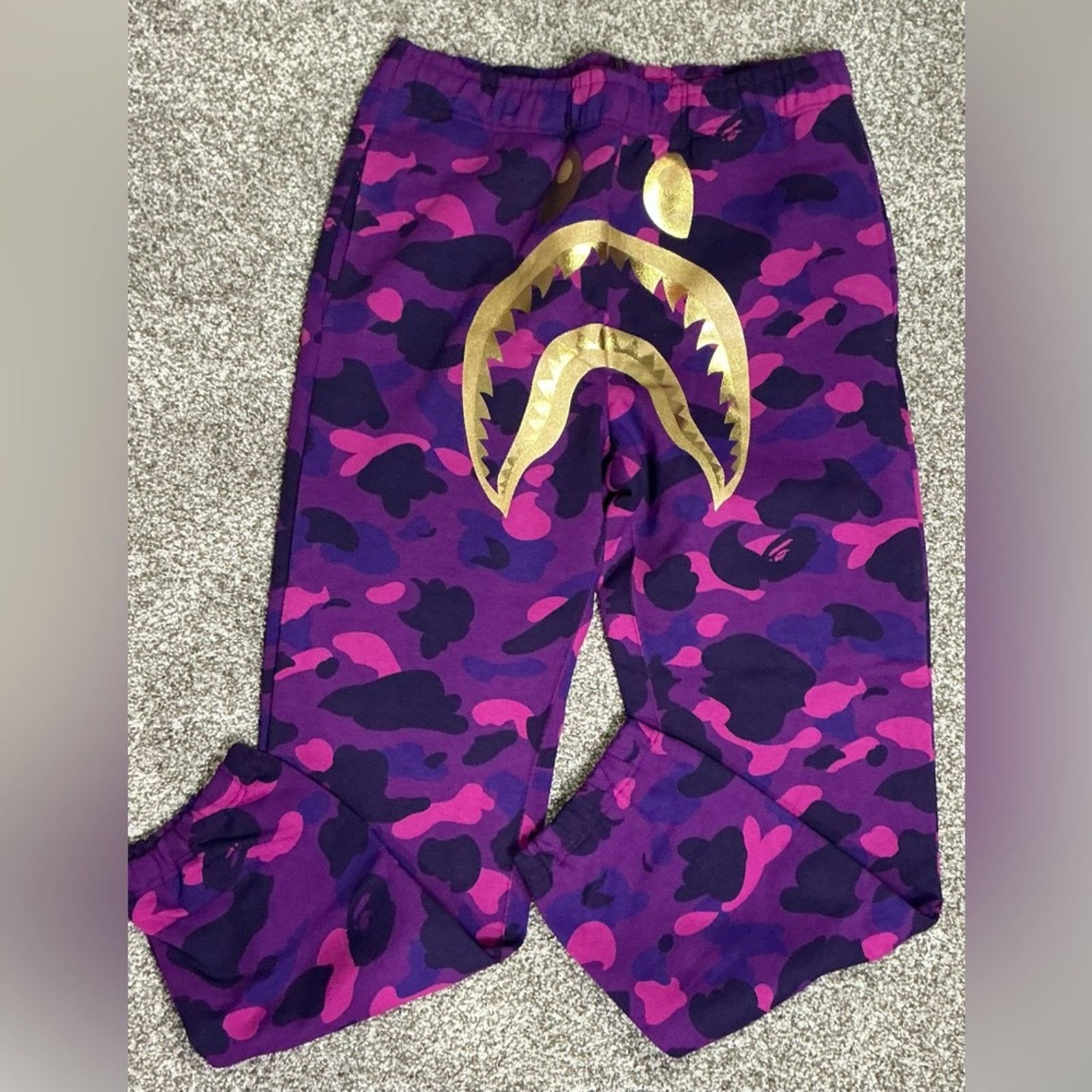 Bape Bape Purple Color Camo Shark Sweat Pants Men’s Med New Size US 34 / EU 50 - 3 Thumbnail