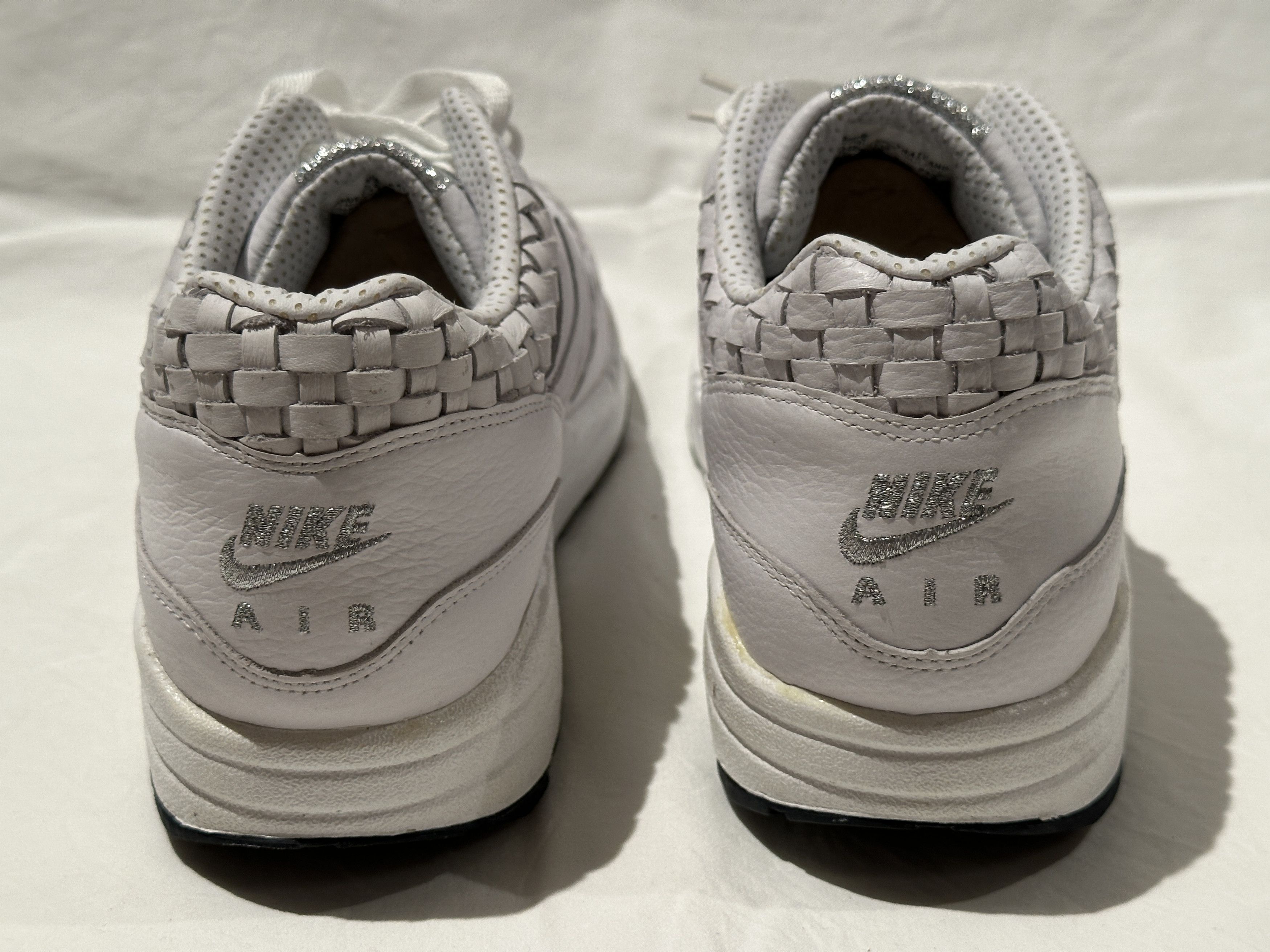 Nike NEW NIKE AIR MAX 1 PREMIUM SP WHITE 'WOVEN LEATHER' SZ 11 Size US 11 / EU 44 - 4 Thumbnail