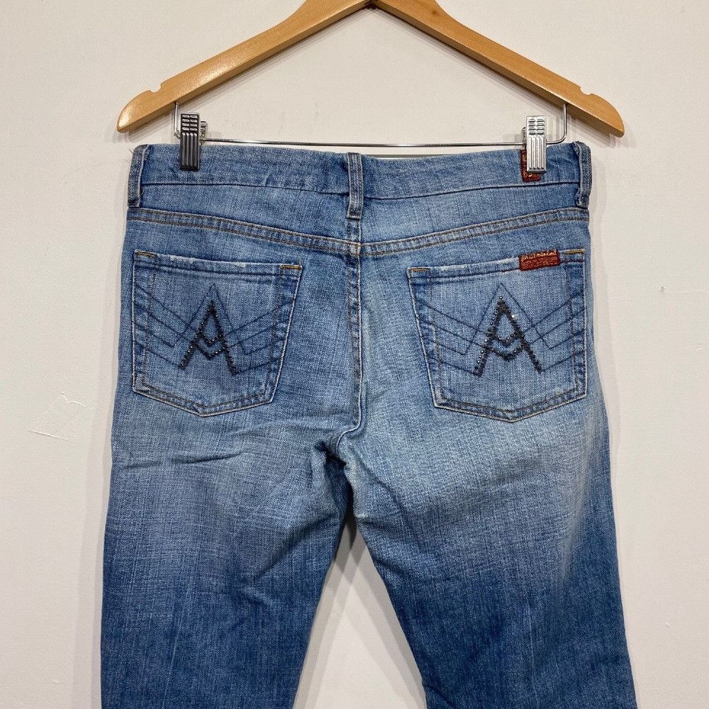 7 For All Mankind 7 For All Mankind Low Rose Flare Embellished Pocket Jeans 28 Size 27" / US 4 / IT 40 - 3 Thumbnail