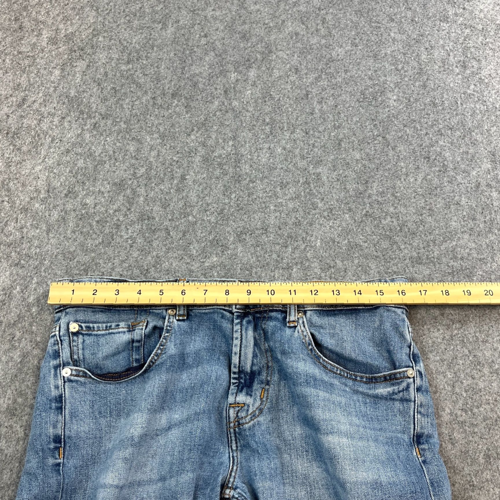 7 For All Mankind 7 For All Mankind Slimmy Jeans Slim Tapered 33 32 Light Blue Denim Stretch Jeans Mens Size US 33 - 6 Thumbnail