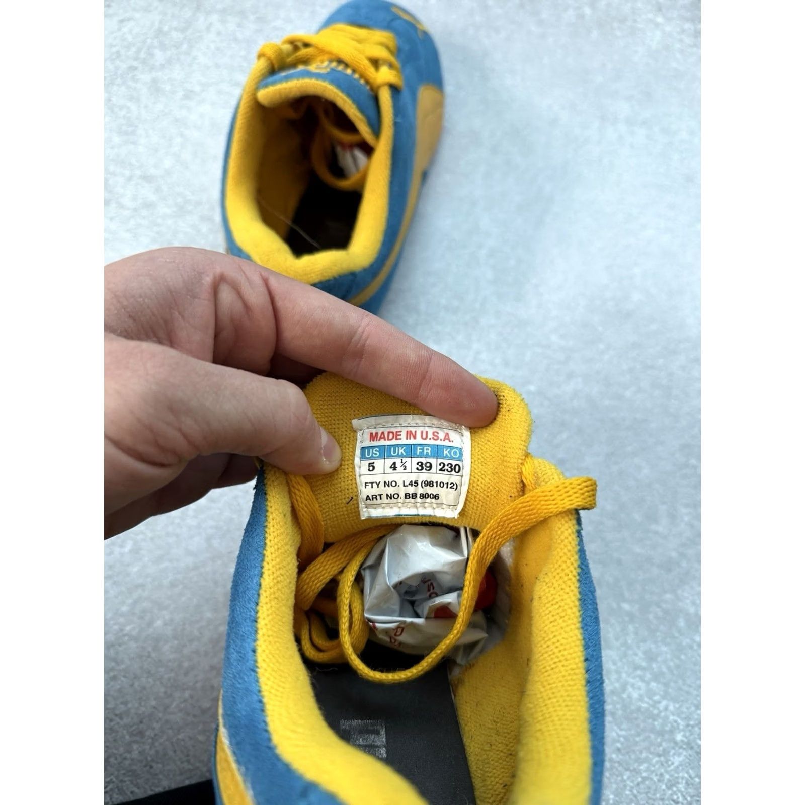 Puma VINTAGE Puma Speedcat Sneakers Unisex Adults 39 US 5 Blue Yellow 90s Cat Racing Suede Moctro OG Size 39 Size US 6 / EU 39 - 4 Thumbnail