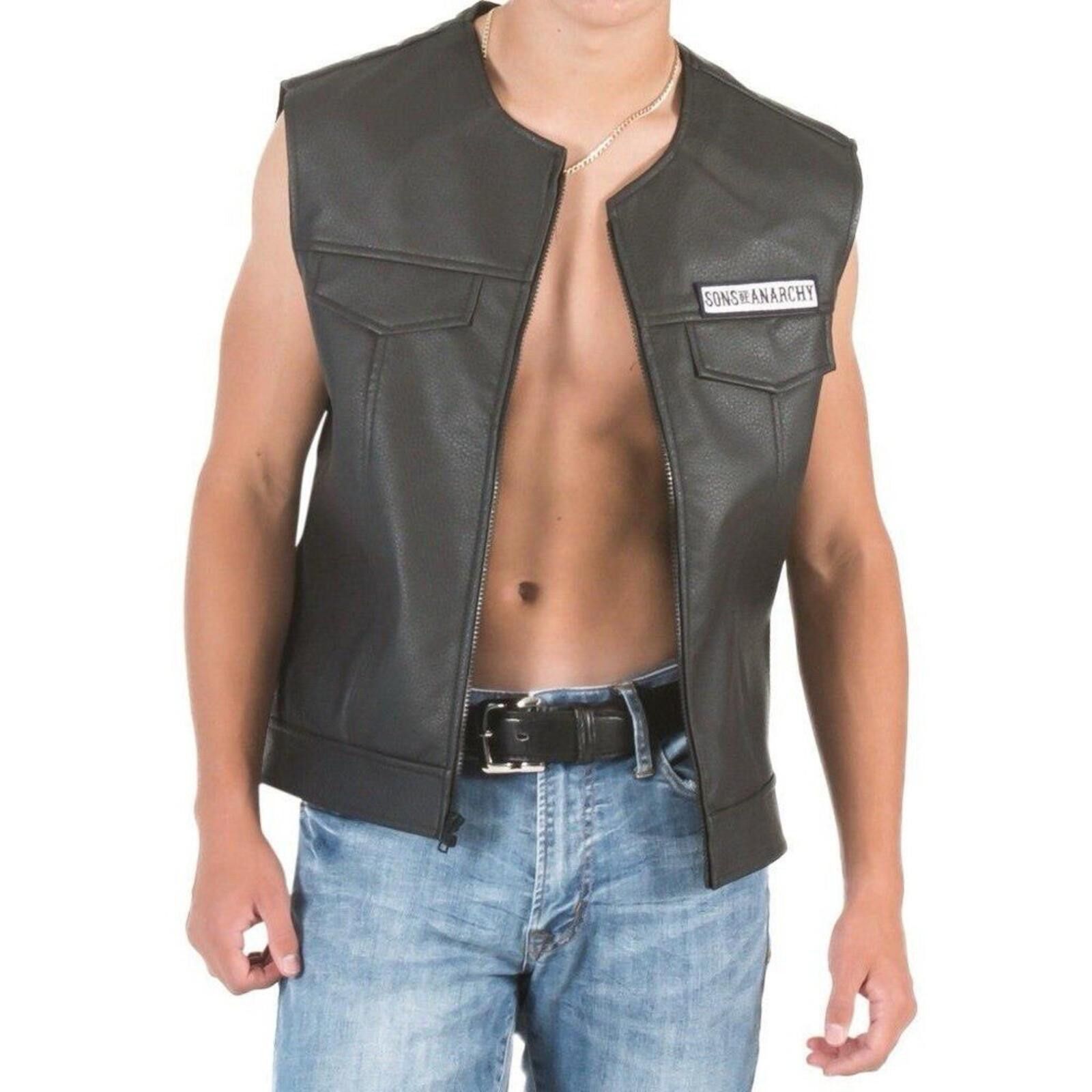 Other Sons Of Anarchy Black Leather Vest with Reaper Patch Size US S / EU 44-46 / 1 - 2 Thumbnail