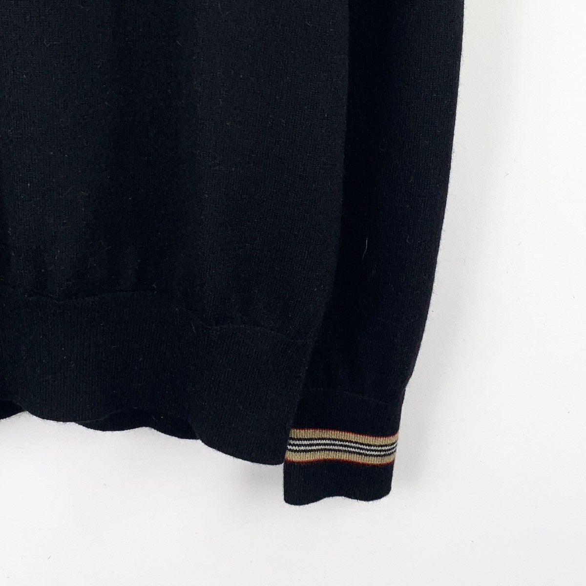 Burberry Burberry Black Striped Wool Long Sleeve Knit Sweater K26WX Size US M / EU 48-50 / 2 - 4 Thumbnail