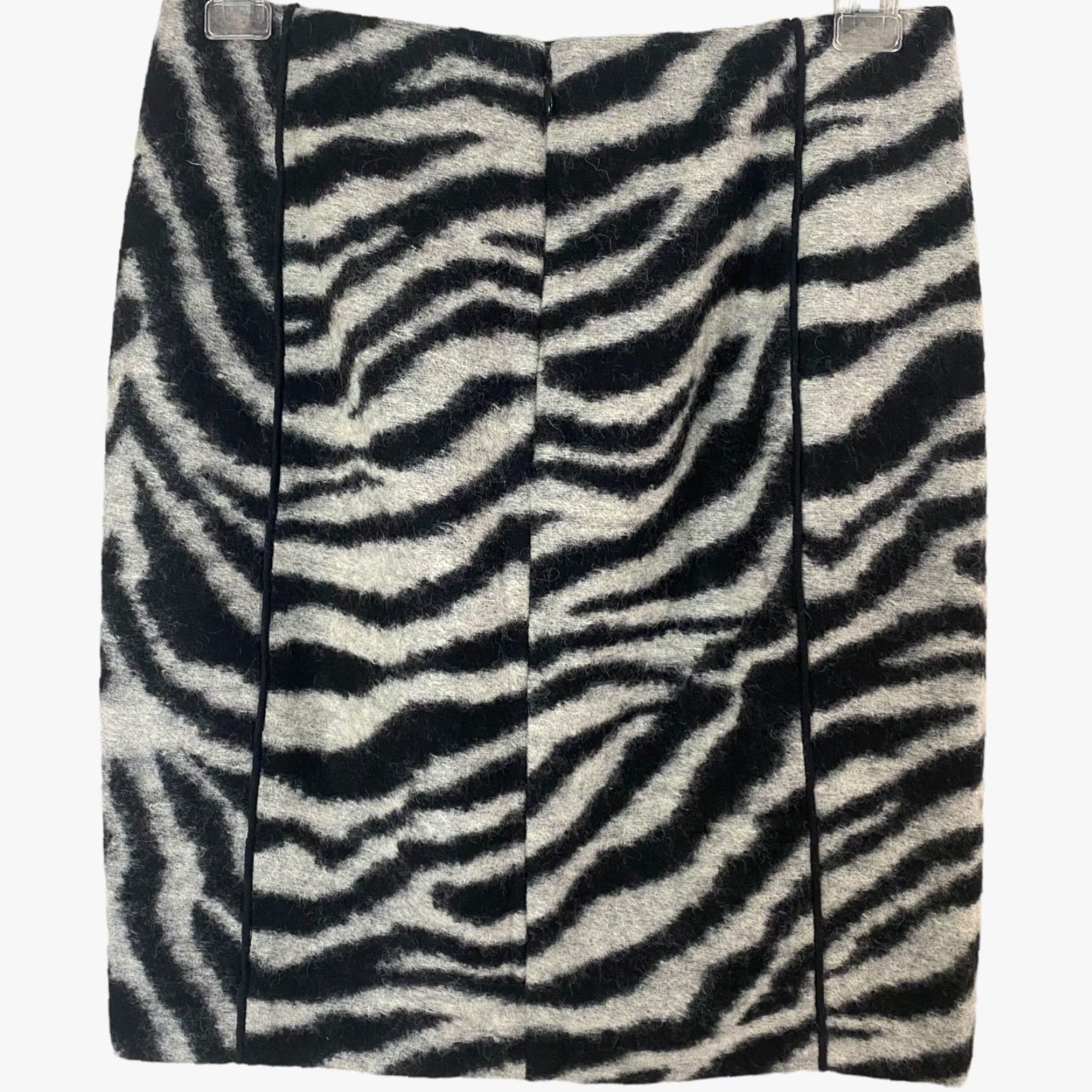 Ann Taylor VINTAGE Ann Taylor Skirt Petite Zebra Print Wool Jacquard Mini 2P Womens Black & White 2P Petite New Size 26" / US 2 / IT 38 - 4 Thumbnail
