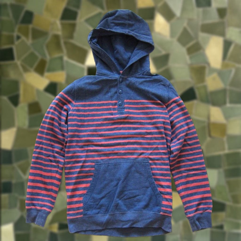 Quiksilver Quiksilver Sweatshirt Pullover Hooded Pocket Blue Red Stripe Men Size Small Size US S / EU 44-46 / 1 - 1 Thumbnail