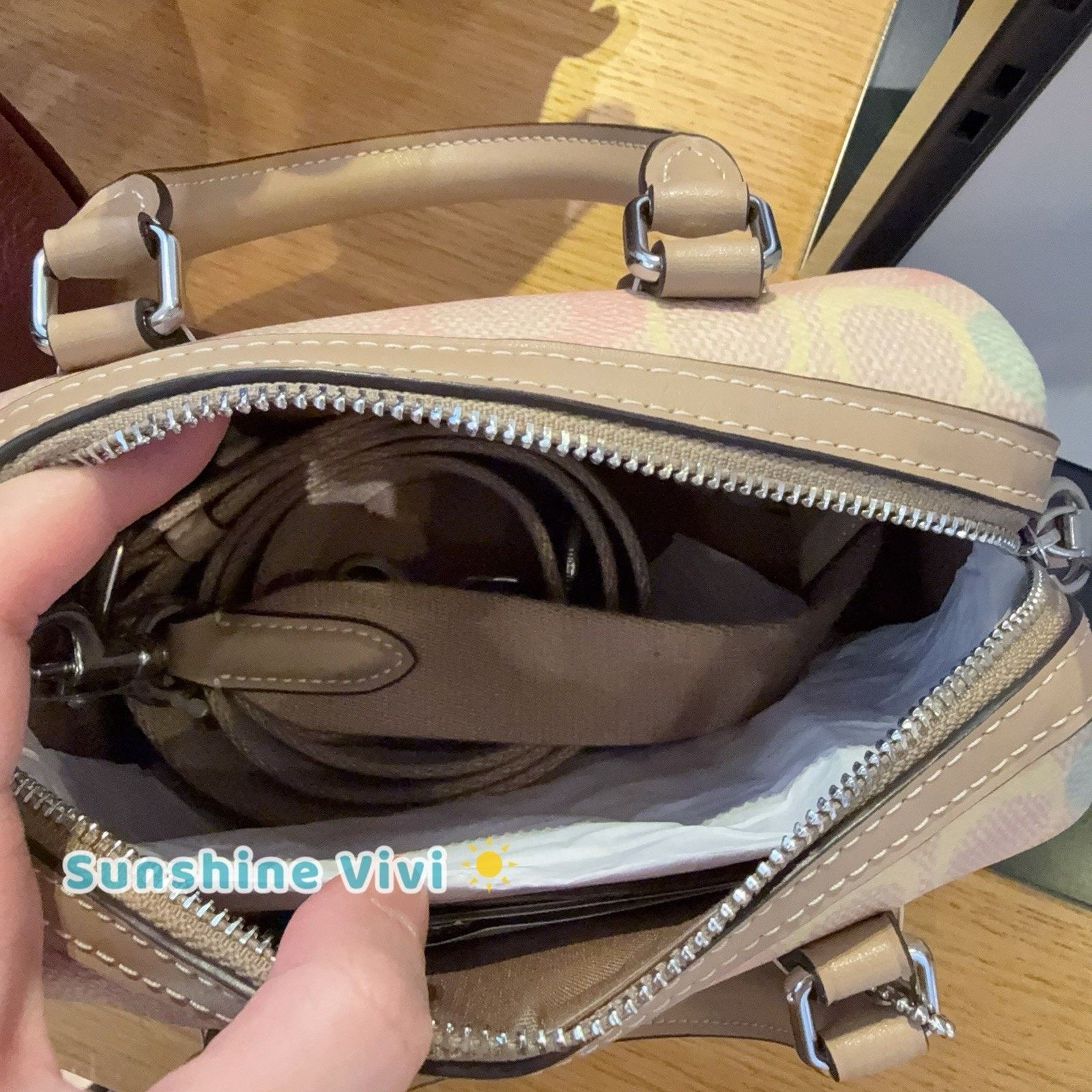Coach NWT Coach Mini Rowan Crossbody Bag Rainbow CDC39 Sand Size ONE SIZE - 8 Thumbnail
