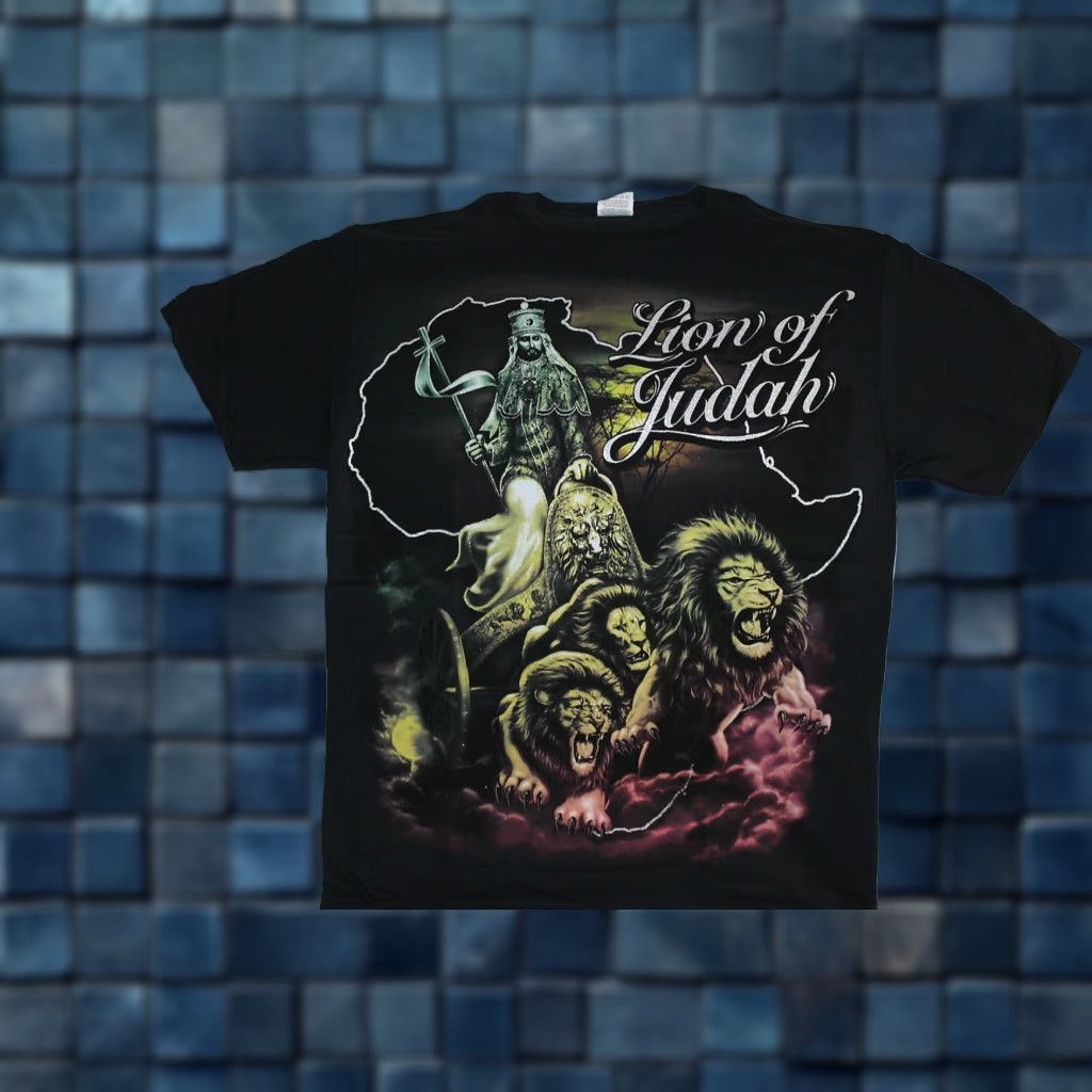 Vintage Lion Of Judah Mens Black Cotton T Shirt Extra Large XL With Lion Chariot Design Size US XL / EU 56 / 4 - 1 Thumbnail