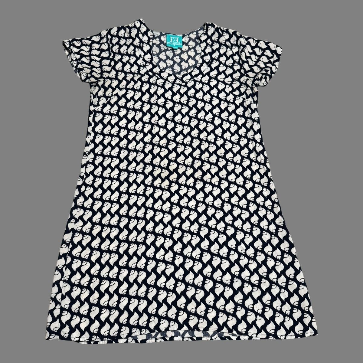 Other Escapada Rayon Patterned Navy Shirt Dress Women's L Size L / US 10 / IT 46 - 1 Thumbnail