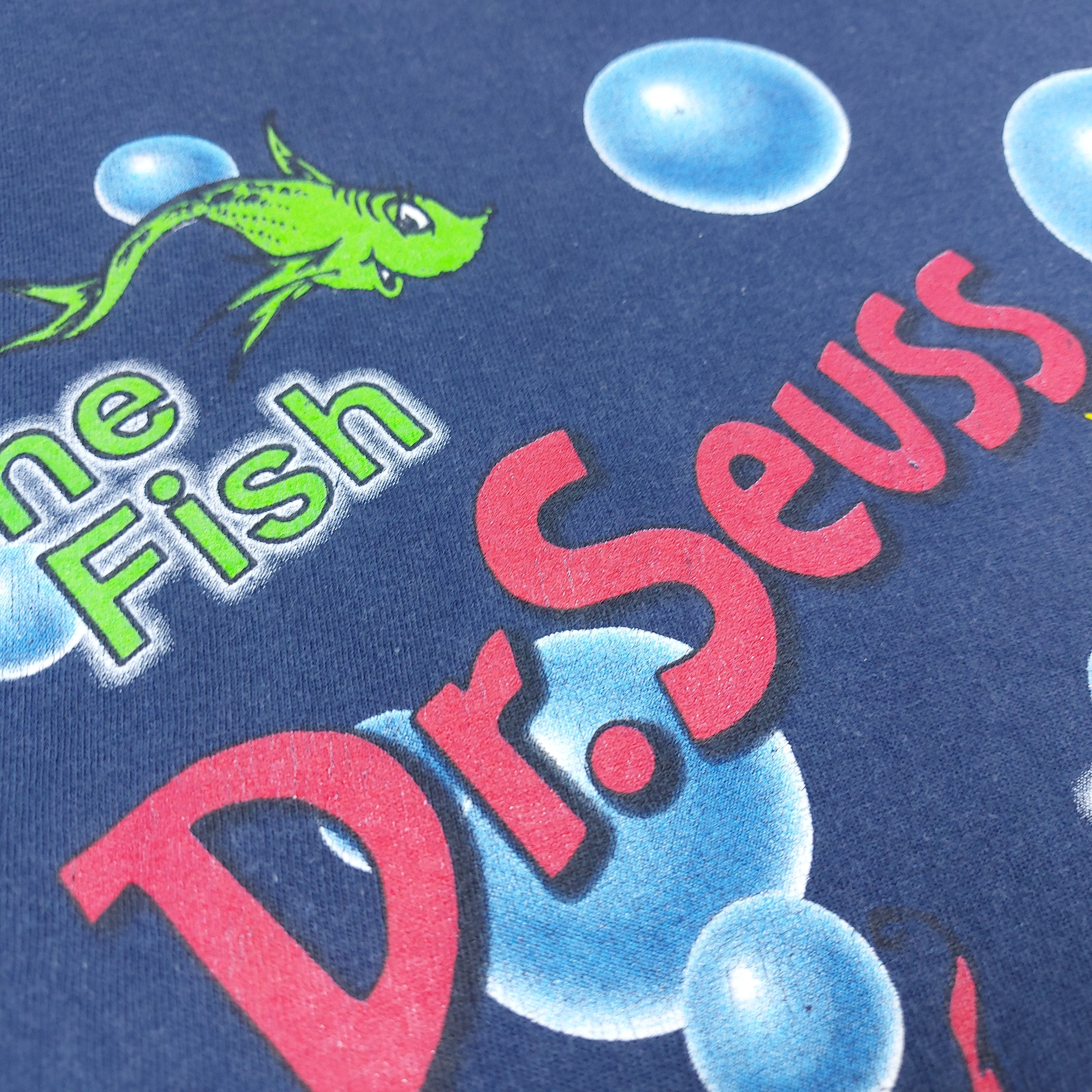 Vintage VTG 90s Dr. Seuss One fish two fish Red fish Blue fish TEE Size US L / EU 52-54 / 3 - 4 Thumbnail