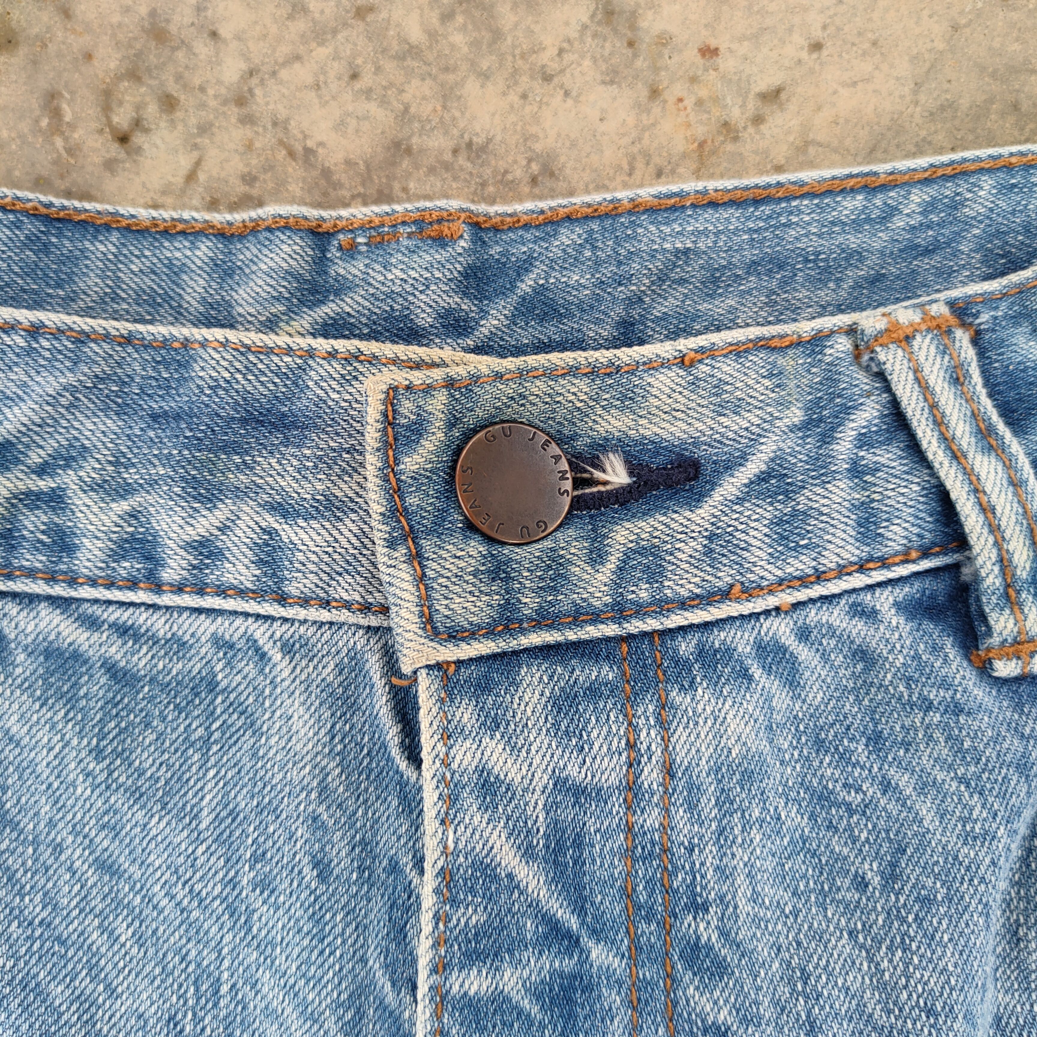 GU × Jean VINTAGE GU FADED DISTRESSED JEANS DENIM PANTS Size US 33 - 5 Thumbnail