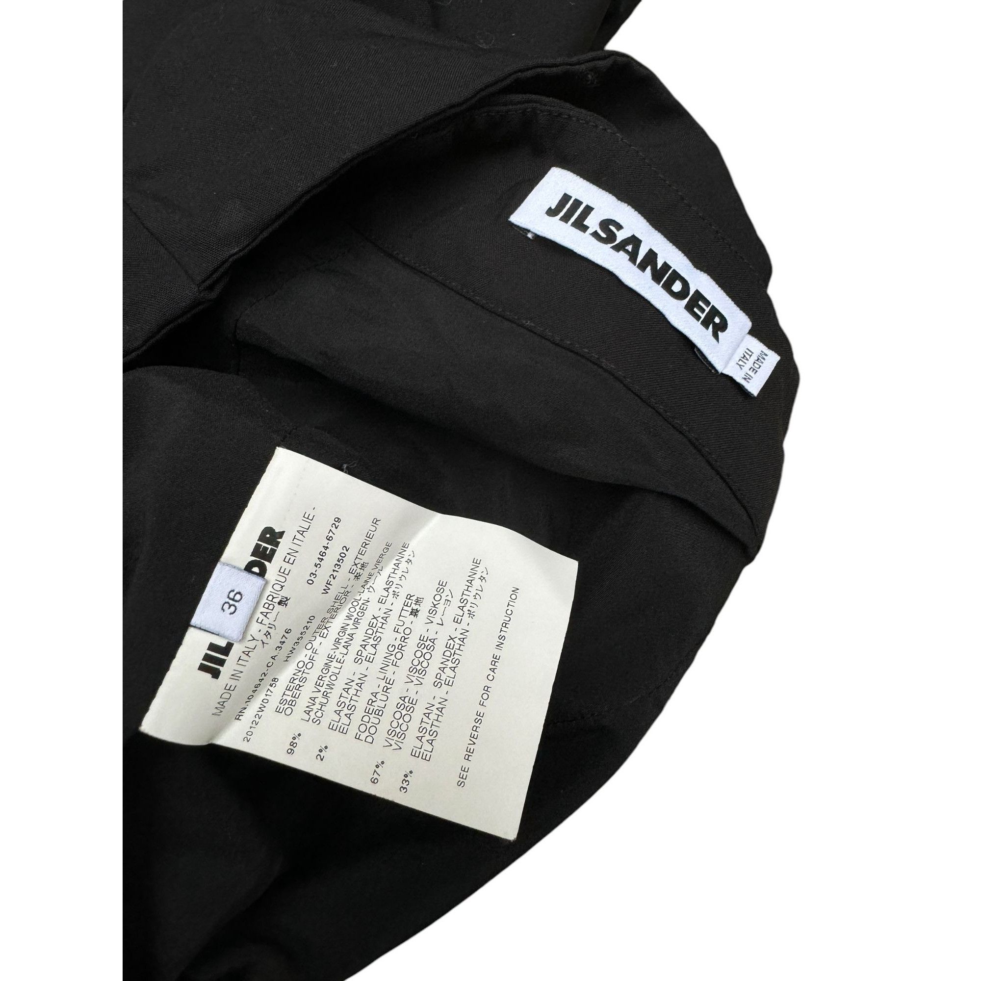Jil Sander Black Wool Asymmetric Skirt Size 26" / US 2 / IT 38 - 6 Thumbnail