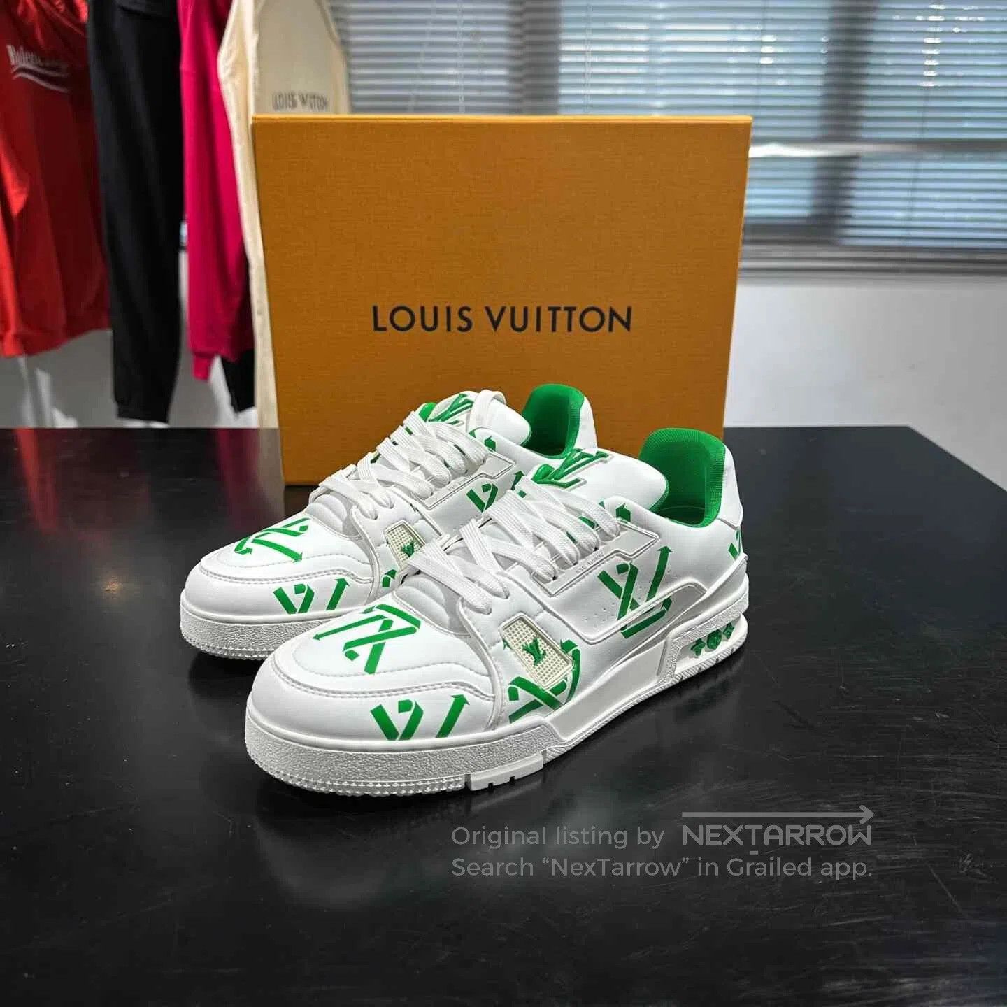 Louis Vuitton Louis Vuitton Trainer White Green Sneakers. Size US 8.5 / EU 41-42 - 1 Thumbnail
