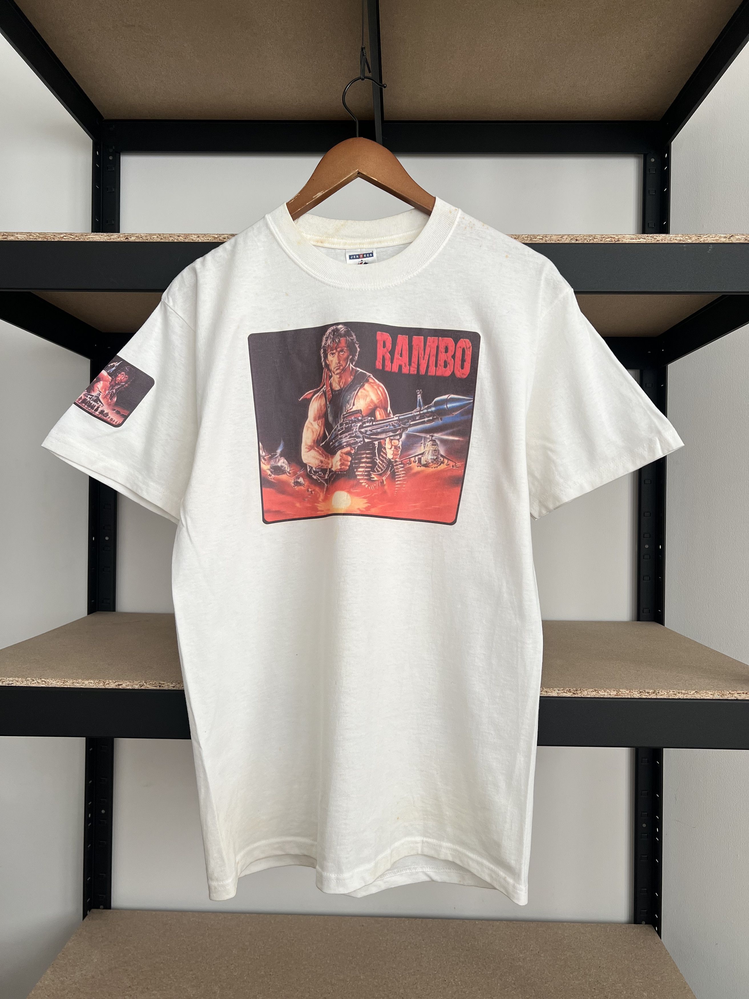 image of 2000S Rambo Movie Promo White T-Shirt, Men's (Size Medium)