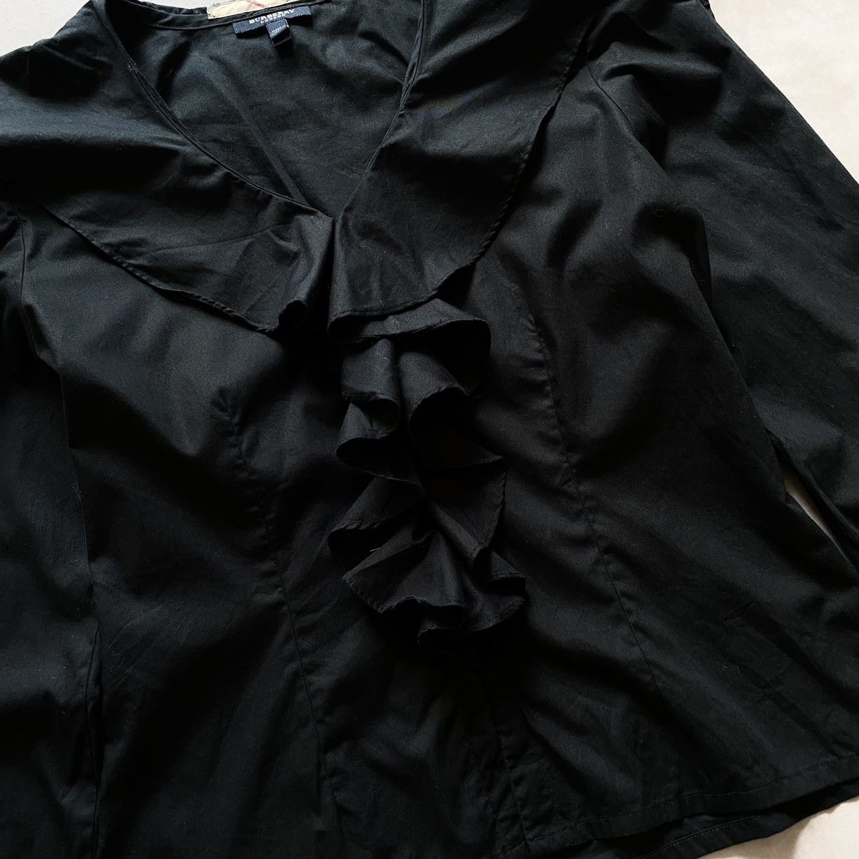 Burberry × Designer × Vintage Vintage Burberry Cute Office Siren Style Ruffles Shirt Y2K Size XS / US 0-2 / IT 36-38 - 2 Thumbnail