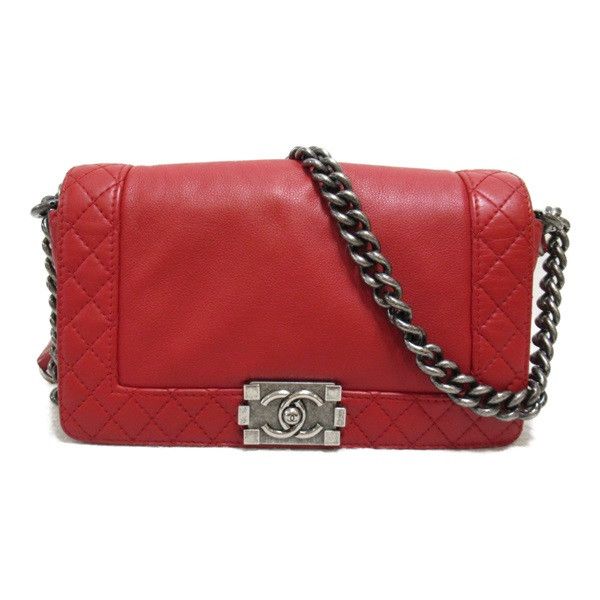 image of Chanel Medium Boy Reverso Flap Bag in Red, Women's