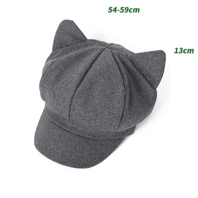 Other Solid Plain Octagonal Cap Casual Wool Winter Beret Size ONE SIZE - 4 Thumbnail