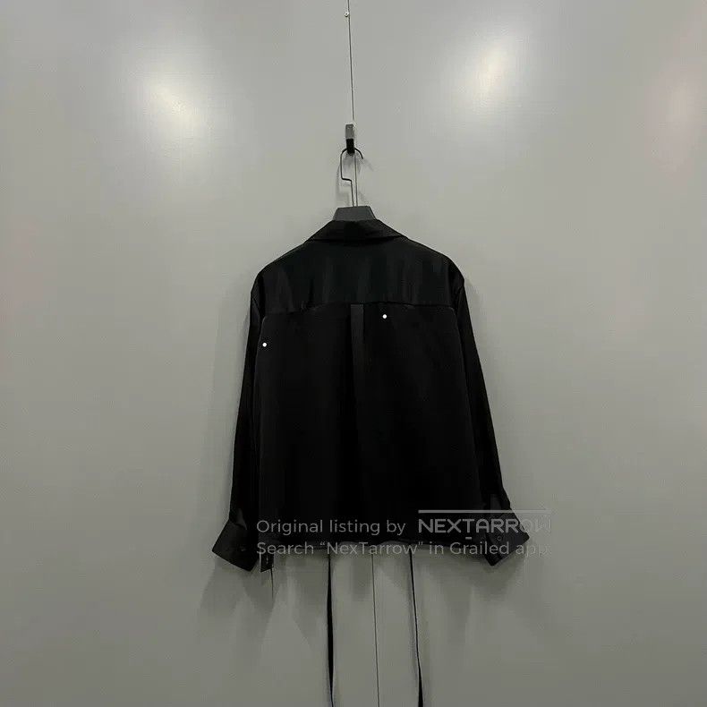 Loewe Loewe Black Embroidered Logo Silk Shirt with Ripped Pocket Size XS / US 0-2 / IT 36-38 - 4 Thumbnail