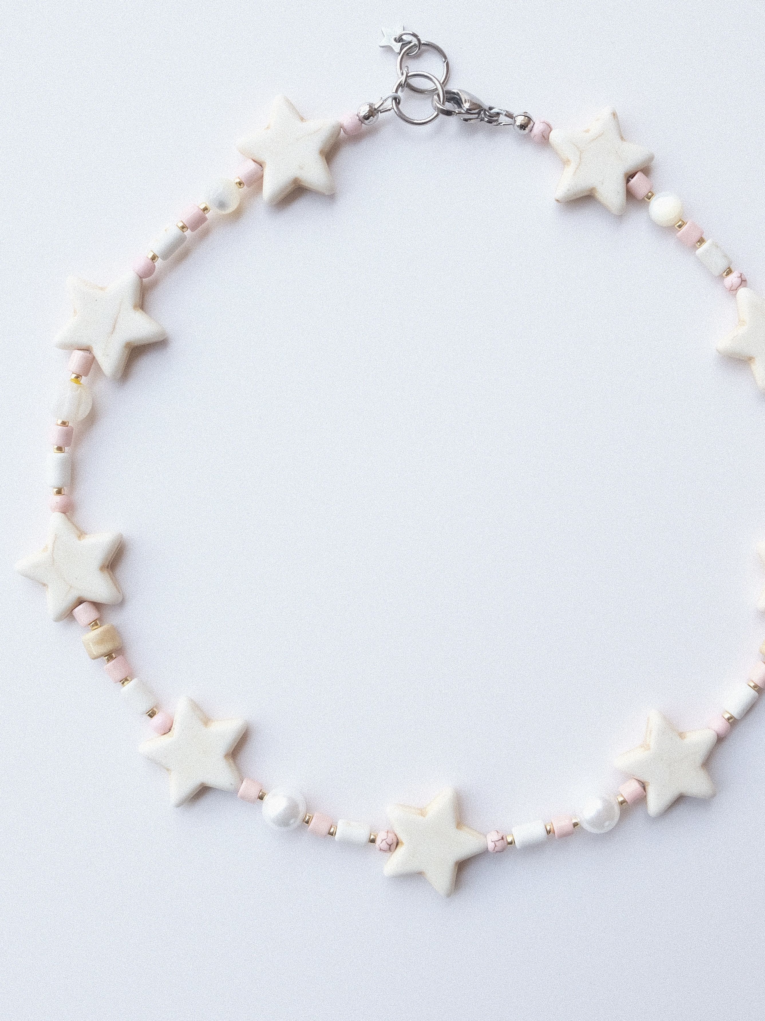 Handmade × Jewelry Handmade Barbie Pink Star Tophus Gemstone Necklace 16in Size ONE SIZE - 6 Thumbnail
