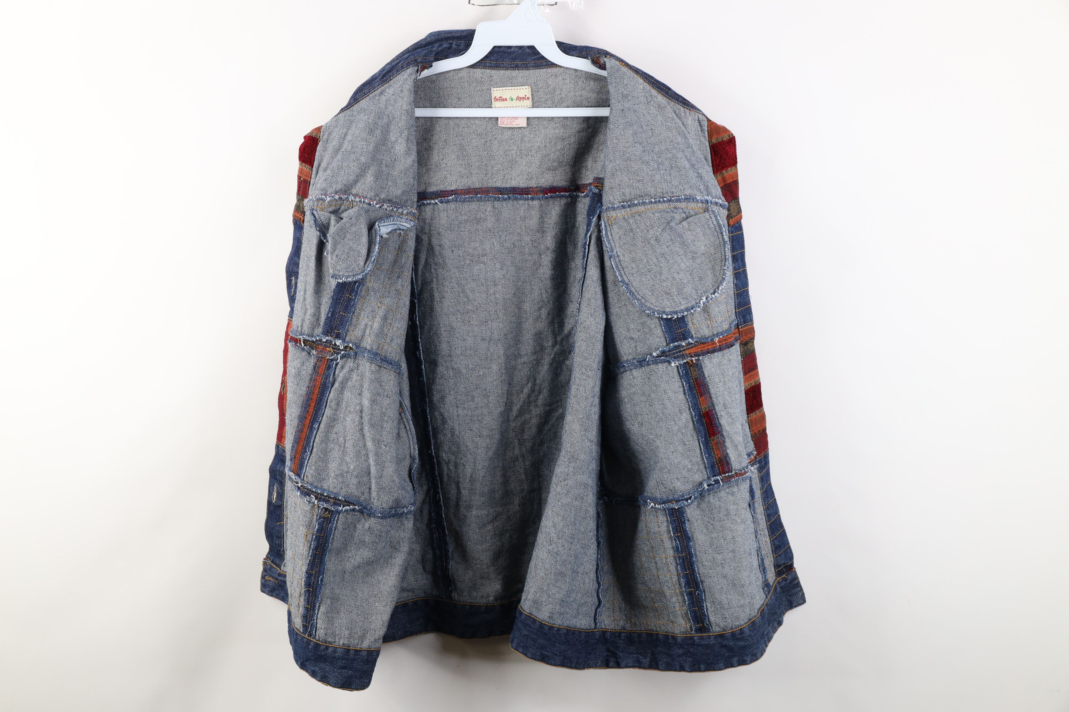 Vintage Vintage 90s Y2K Streetwear Patchwork Denim Shirt Jacket Size L / US 10 / IT 46 - 11 Thumbnail