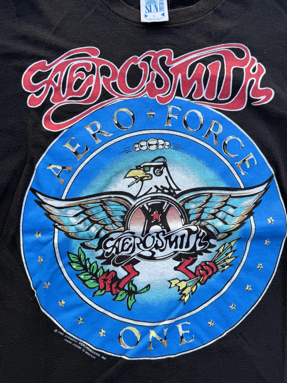 Brockum Vintage 1988 Aerosmith Aero Force One Tour Tee Large Size US L / EU 52-54 / 3 - 2 Thumbnail