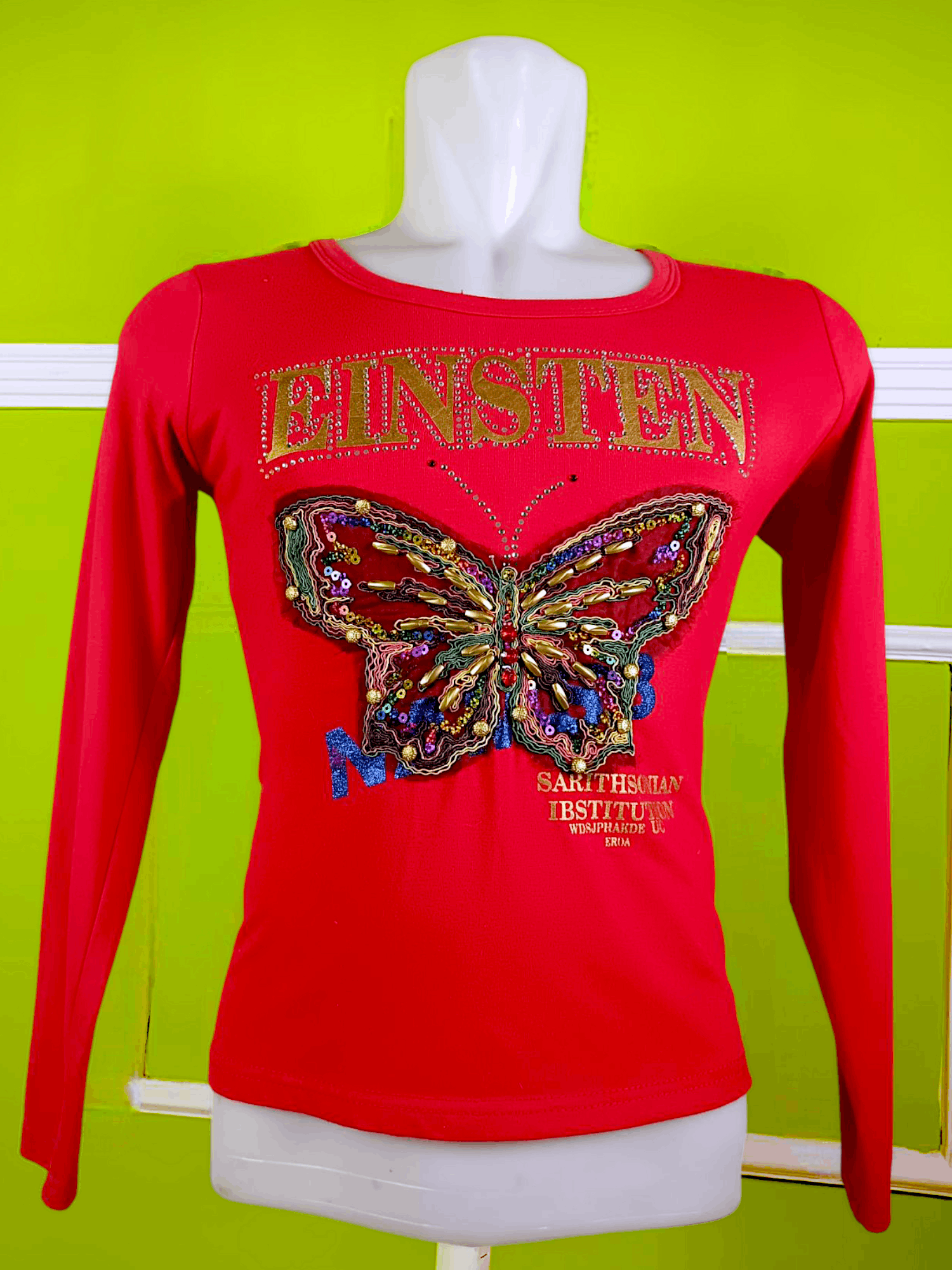 Japanese Brand EINSTEN Rhinestone Butterfly Embroidery *NO TAGS** Size US M / EU 48-50 / 2 - 1 Thumbnail
