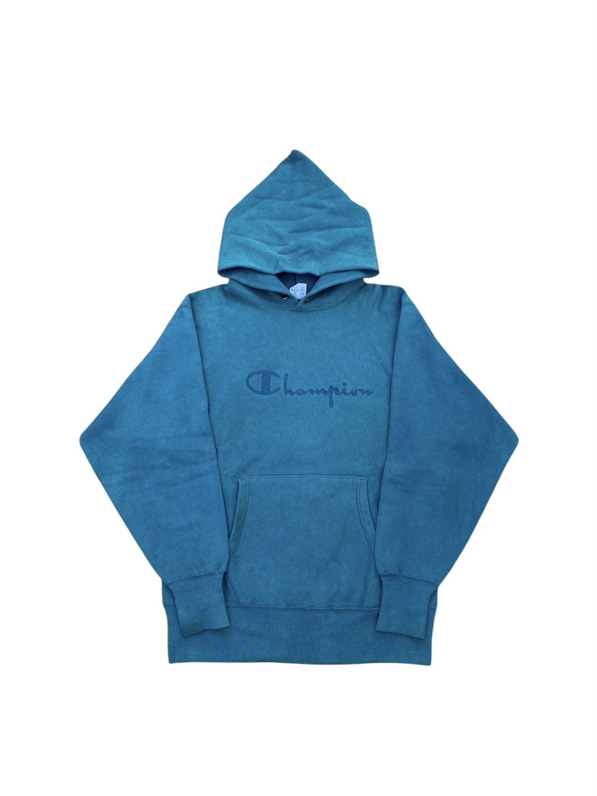 Champion Vintage 90s Champion Reverse Weave Green Script Logo Hoodie Size US L / EU 52-54 / 3 - 3 Thumbnail