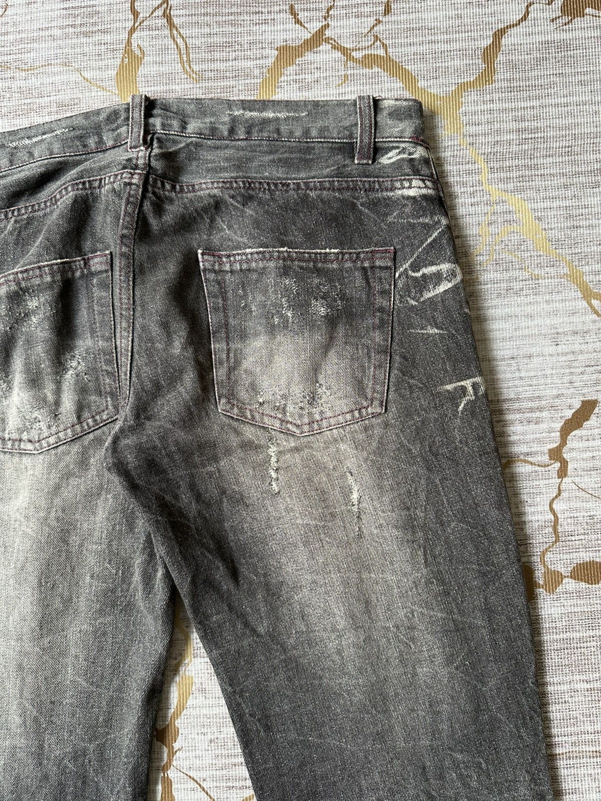 Tornado Mart LOWBOX Claw Marks Distressed Design Denim Size US 33 - 17 Thumbnail
