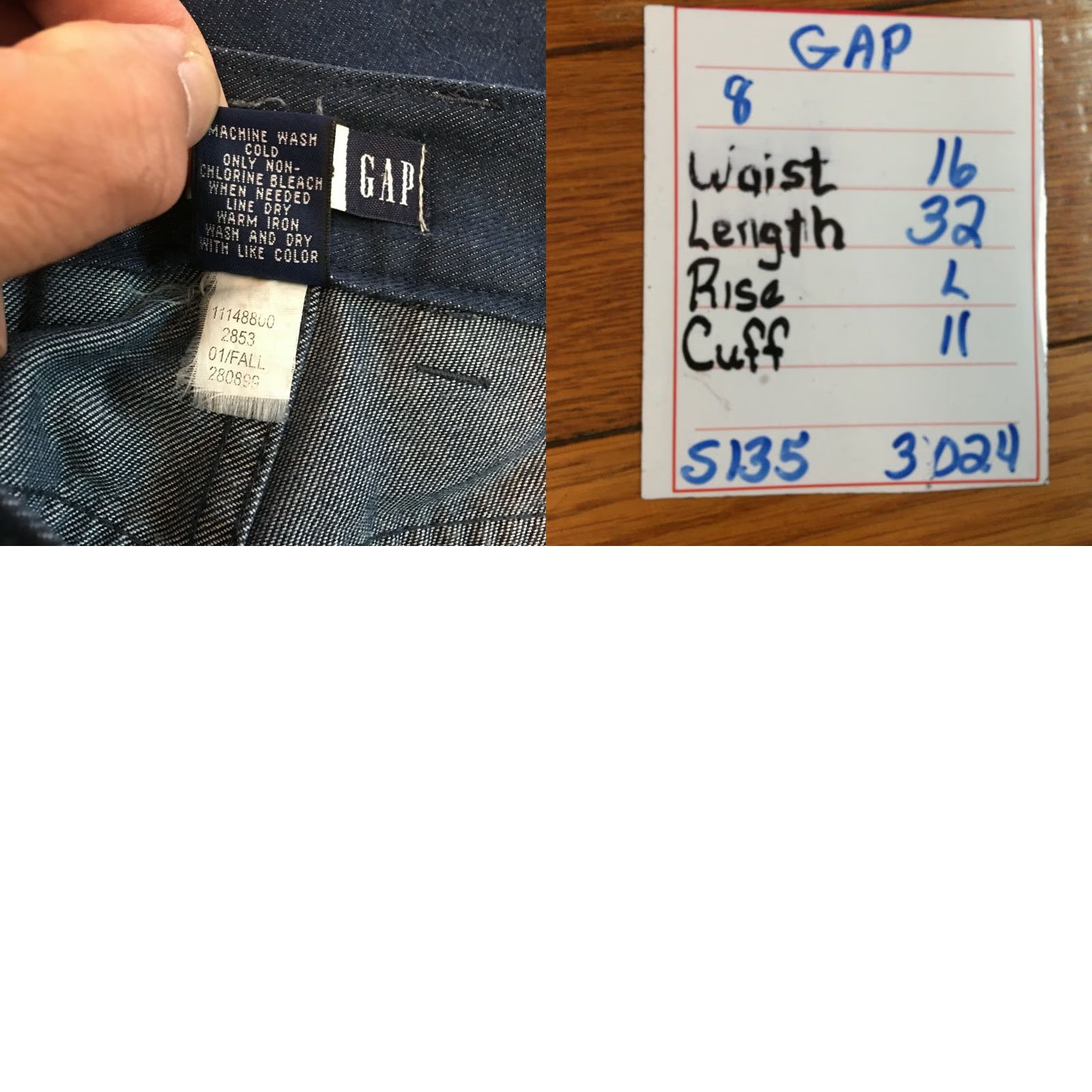 Gap Gap 1969 Jeans Womens Low Rise Dark Wash Flared Leg Cuffed Blue Denim Size 8 Regular 32in Inseam 11in Size 30" / US 8 / IT 44 - 8 Thumbnail