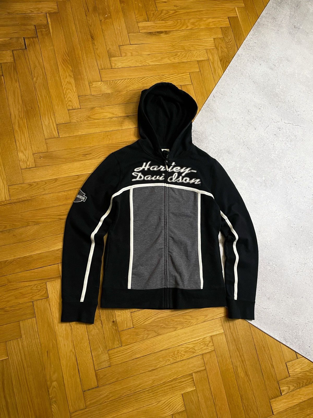 Harley Davidson Vintage Y2K Harley Davidson Zip Black Hoodie Size US S / EU 44-46 / 1 - 1 Thumbnail