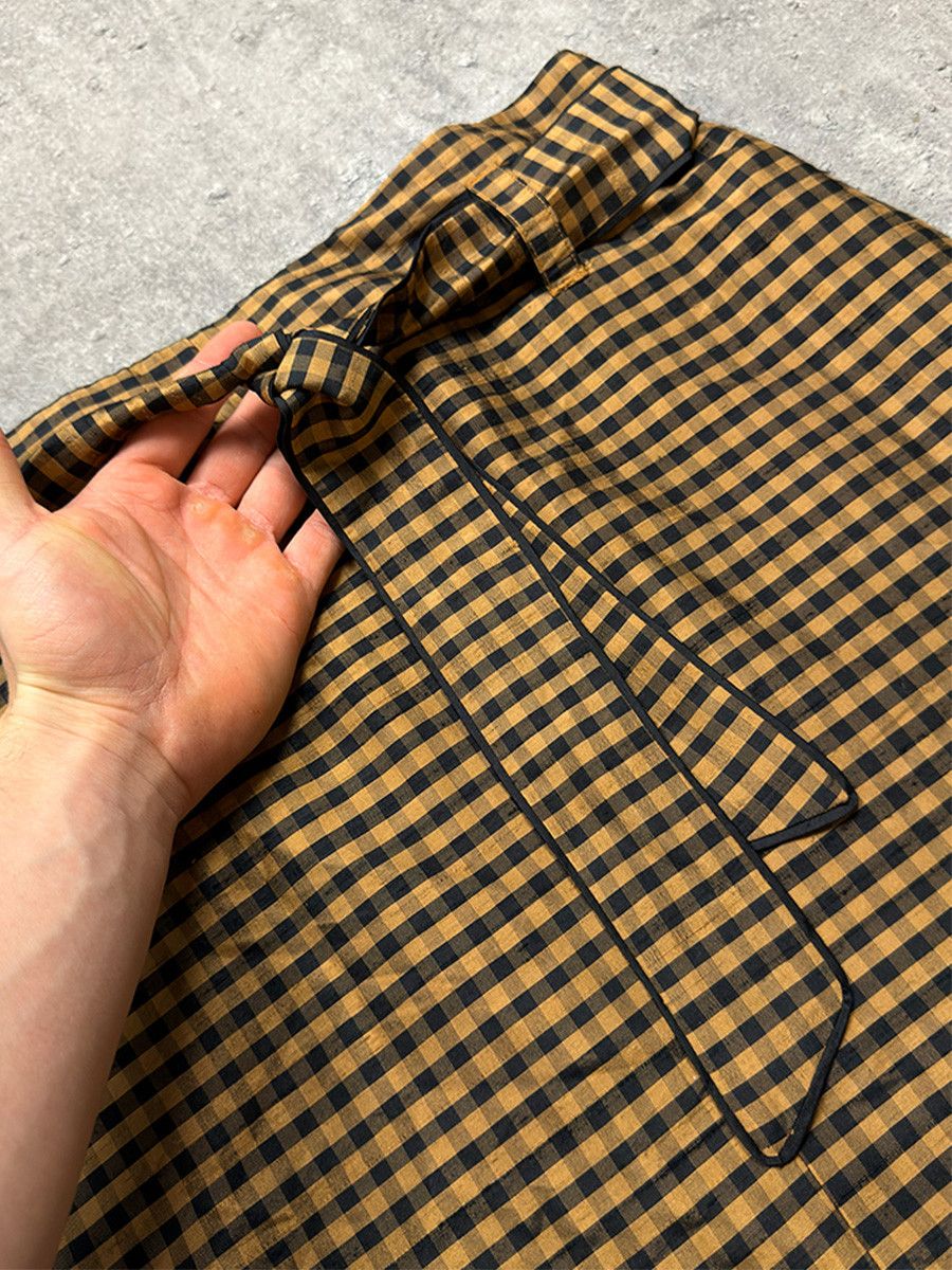 Ganni Spódnica Ganni Mini w kratkę, Brązowo-czarna, Rozmiar S Size 26" / US 2 / IT 38 - 4 Thumbnail