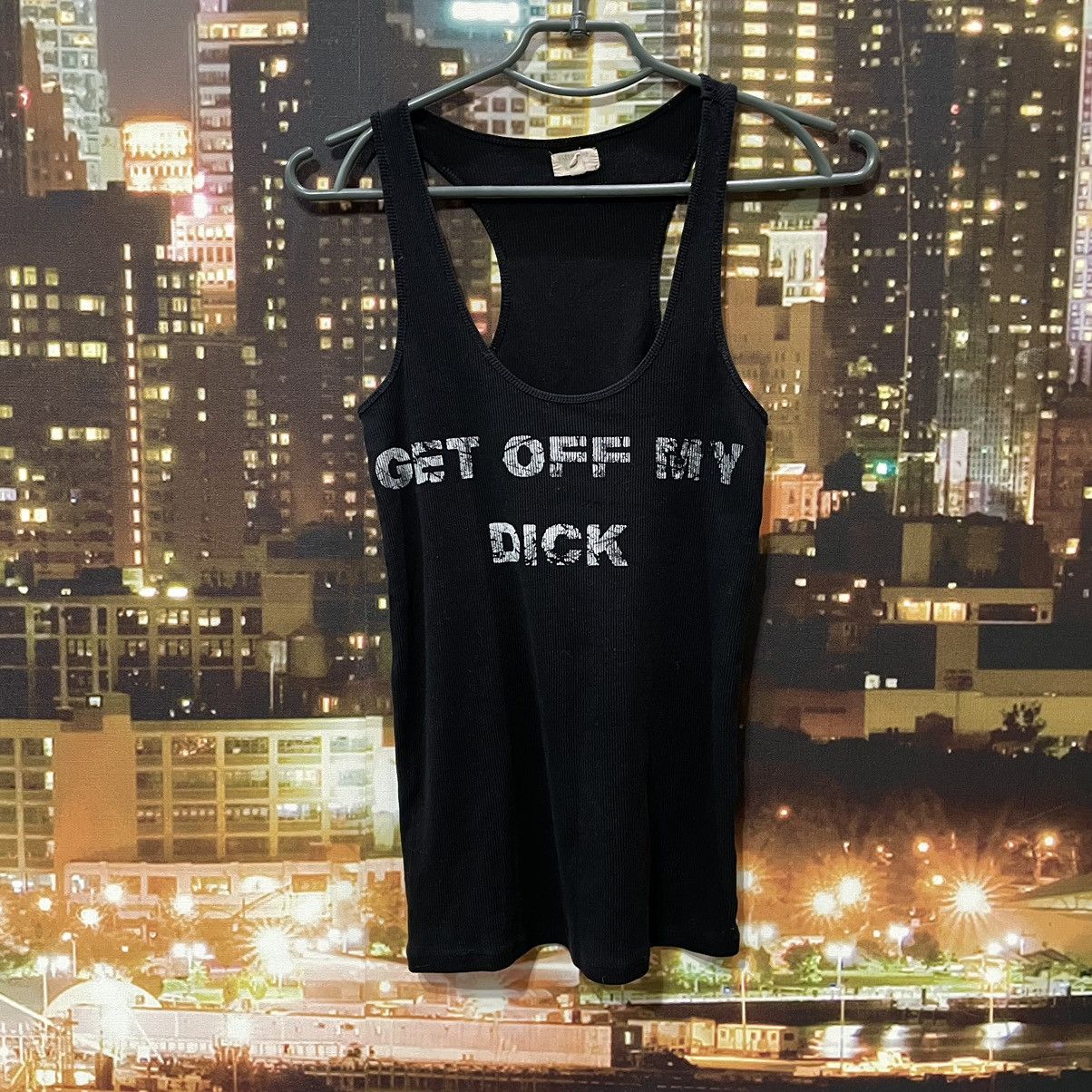 Band Tees BLACK TANK TOP Humor Y2K GET OFF MY D1CK FUNNY PORN XXX Size US M / EU 48-50 / 2 - 1 Thumbnail