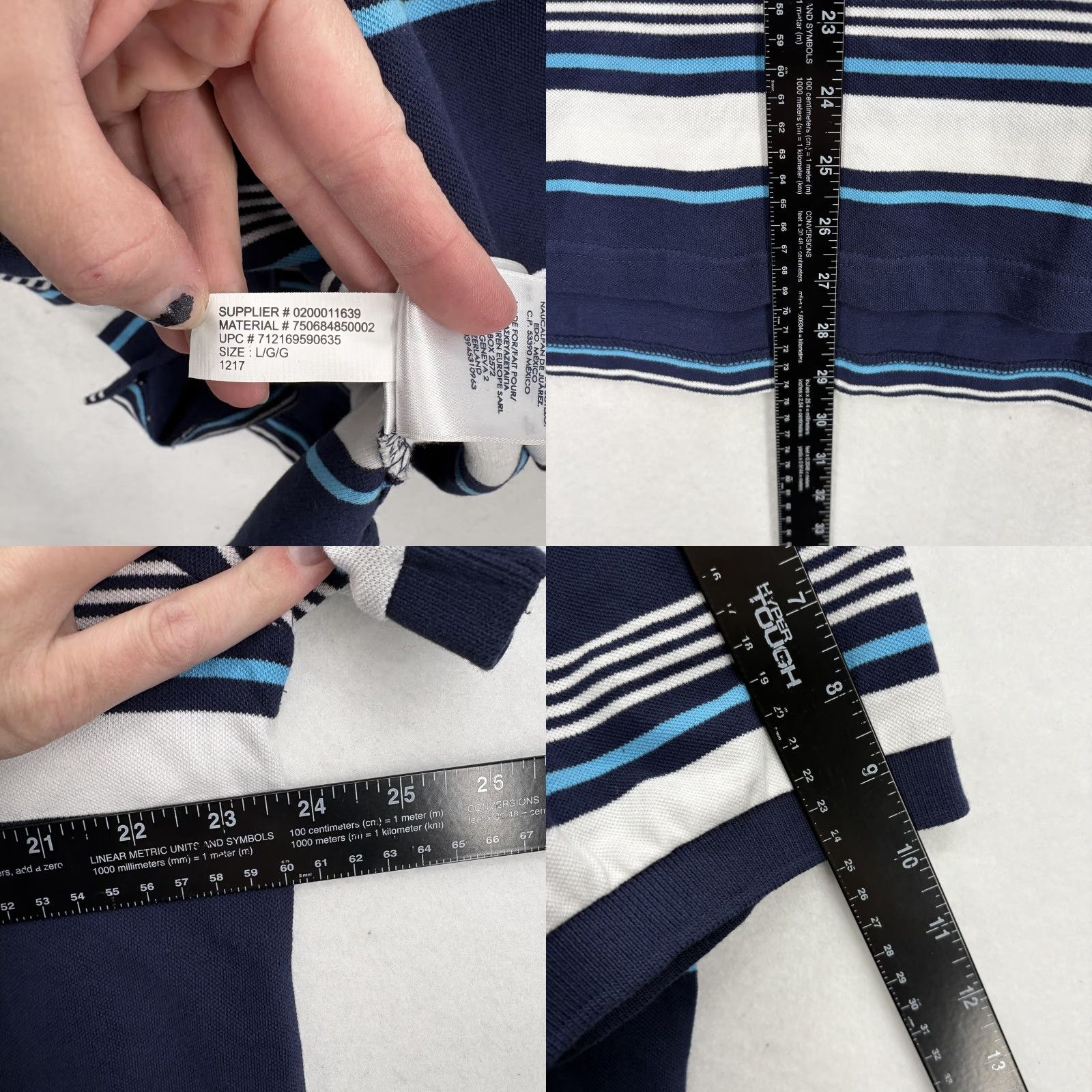 Chaps Chaps Polo Shirt Mens L Navy Blue Stripe Stretch Short Sleeve Casual Size US L / EU 52-54 / 3 - 8 Thumbnail