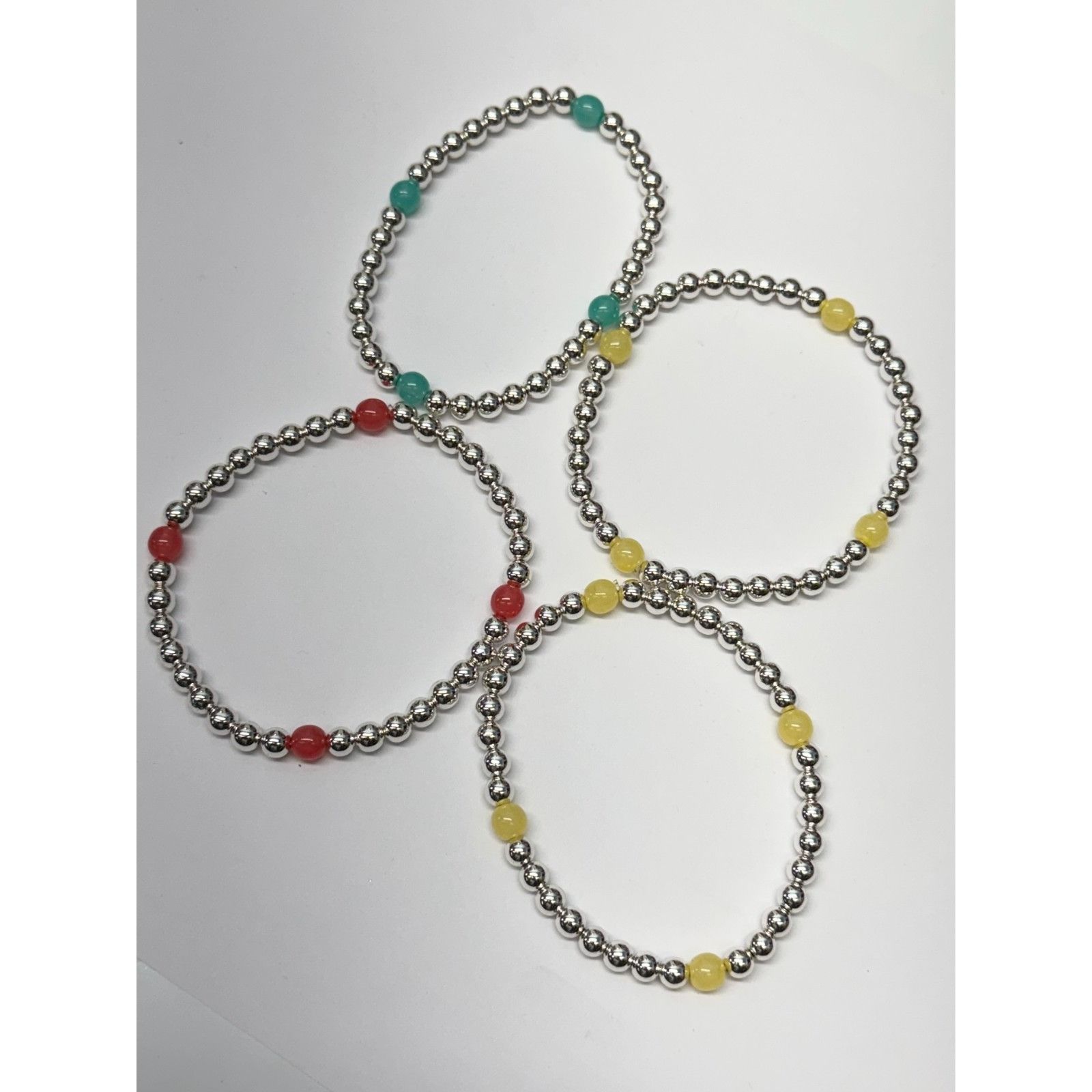Vintage Vintage four strand beaded bracelet set silver Size ONE SIZE - 3 Thumbnail