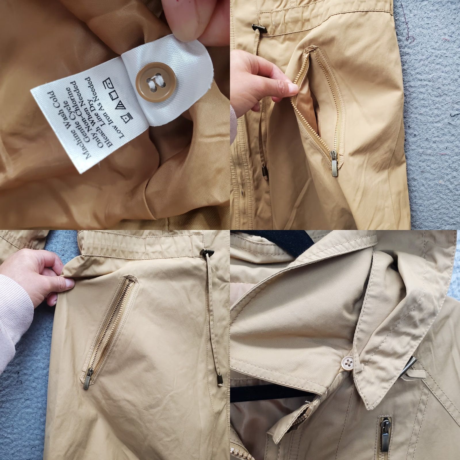 Coldwater Creek Coldwater Creek Womens Raincoat Coat S Brown Lined Removable Hood Full Zip Hooded Breathable Pockets Zip Size S / US 4 / IT 40 - 8 Thumbnail