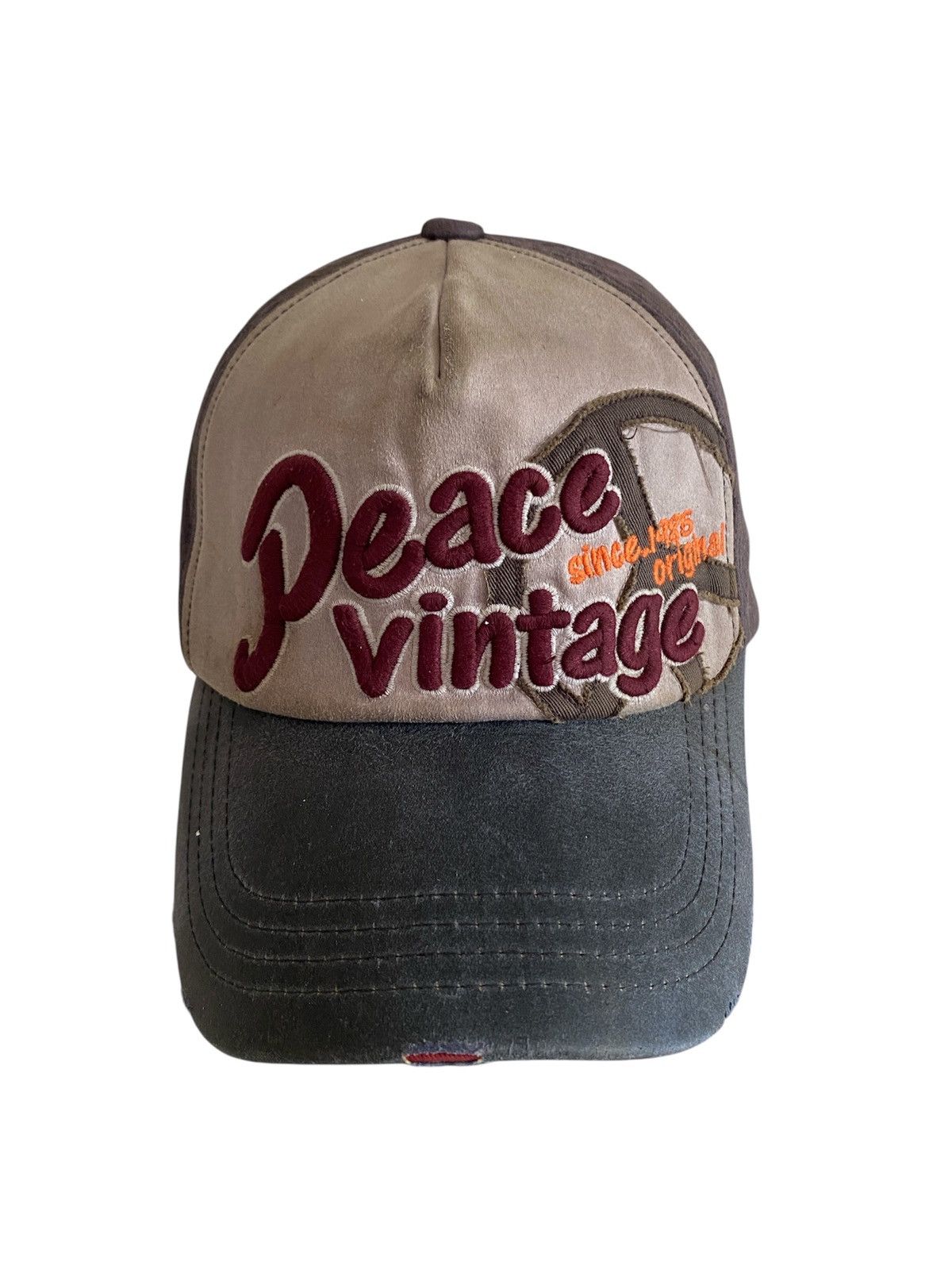 Japanese Brand Vintage Japanese Peace Distressed Embroidery Cap Size ONE SIZE - 1 Thumbnail