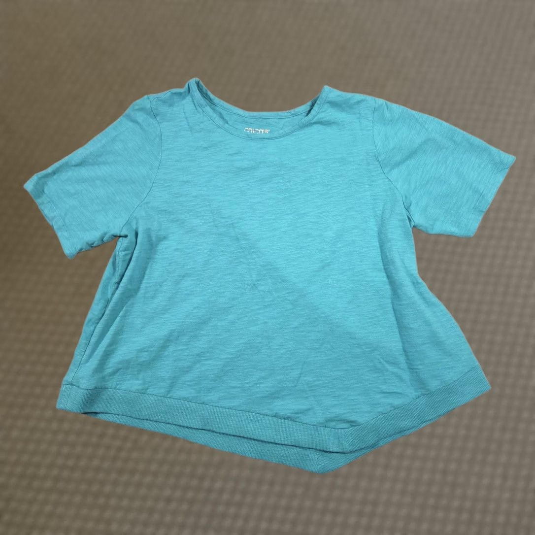 Vintage VINTAGE Chico's Shirt Womens XXL Blue Short Sleeve Asymmetrical Hem Cotton Modal Tee Top Size XXL / US 16-18 / IT 52-54 - 1 Thumbnail